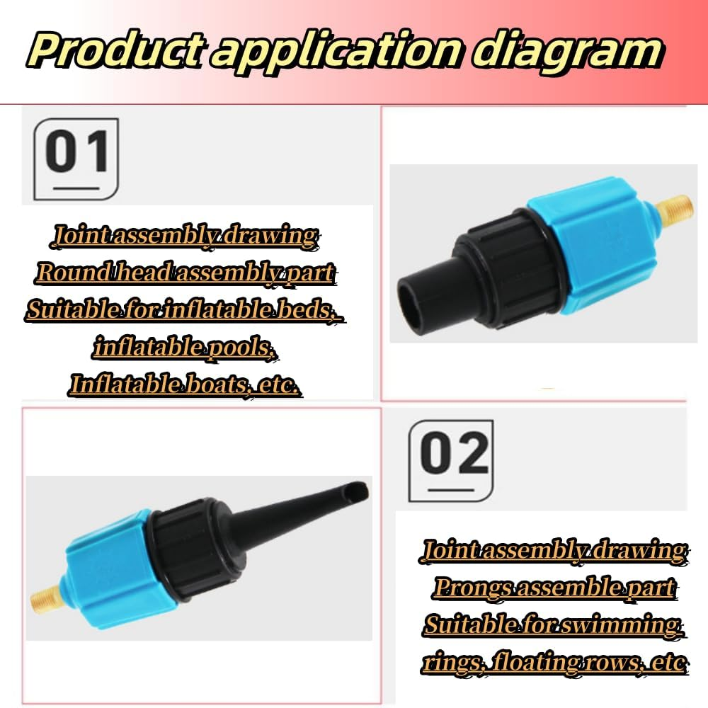 Inflatable SUP Pump Adaptor Compressor Paddle Board Pump Adapter, SUP Valve Adapter Connector Conventional Air Pump Adapter for Stand up Paddle Board & Dinghy,Inflatable Boat Air Valve Adapter image number 2