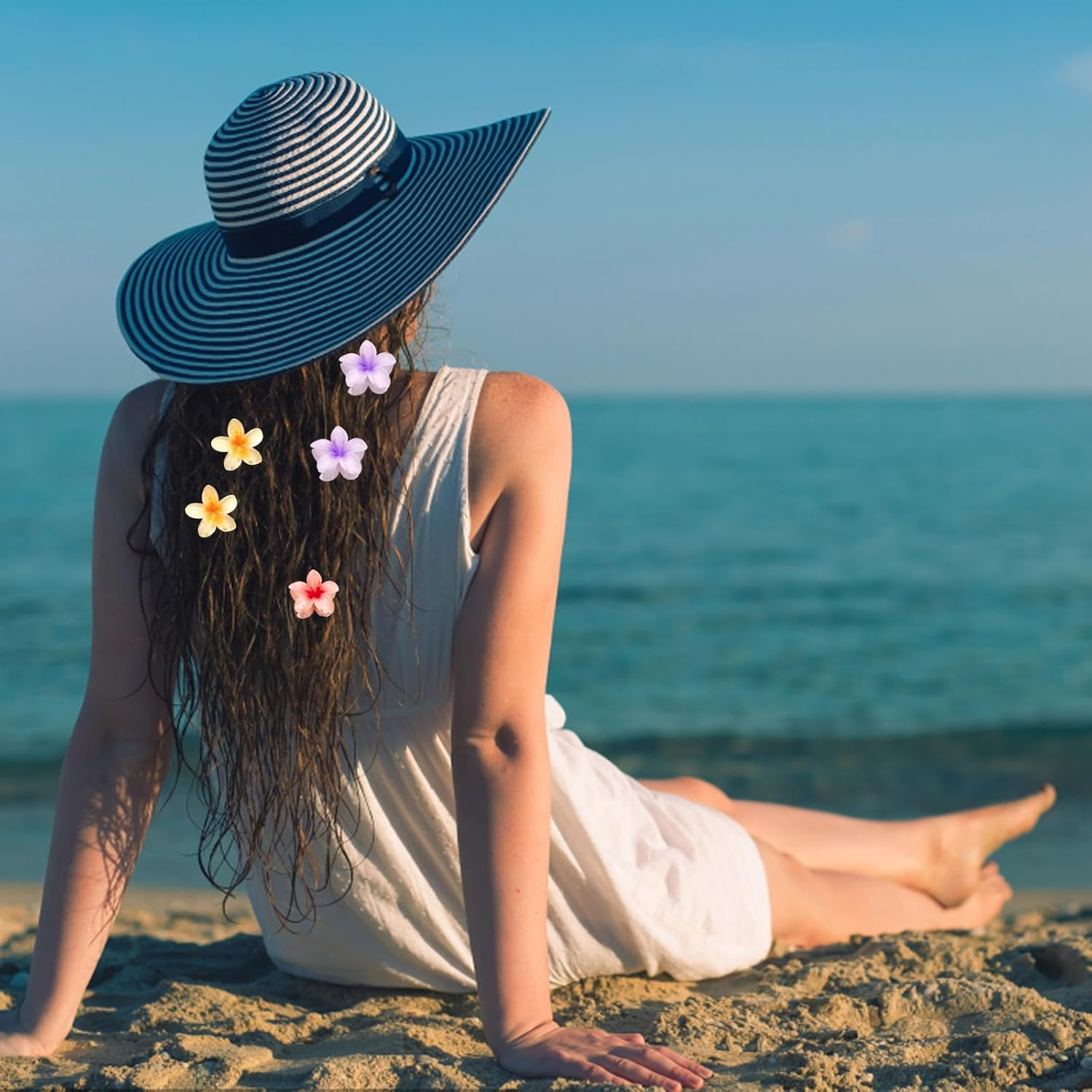 Pack of 12 Flower Hair Clips Small Hair Clip Flower for Women Girls Flower Hair Clip Flower Clips Hair Flowers Clip Hair Clips Women Thick Hair Styling Accessories (4 Cm) image number 6