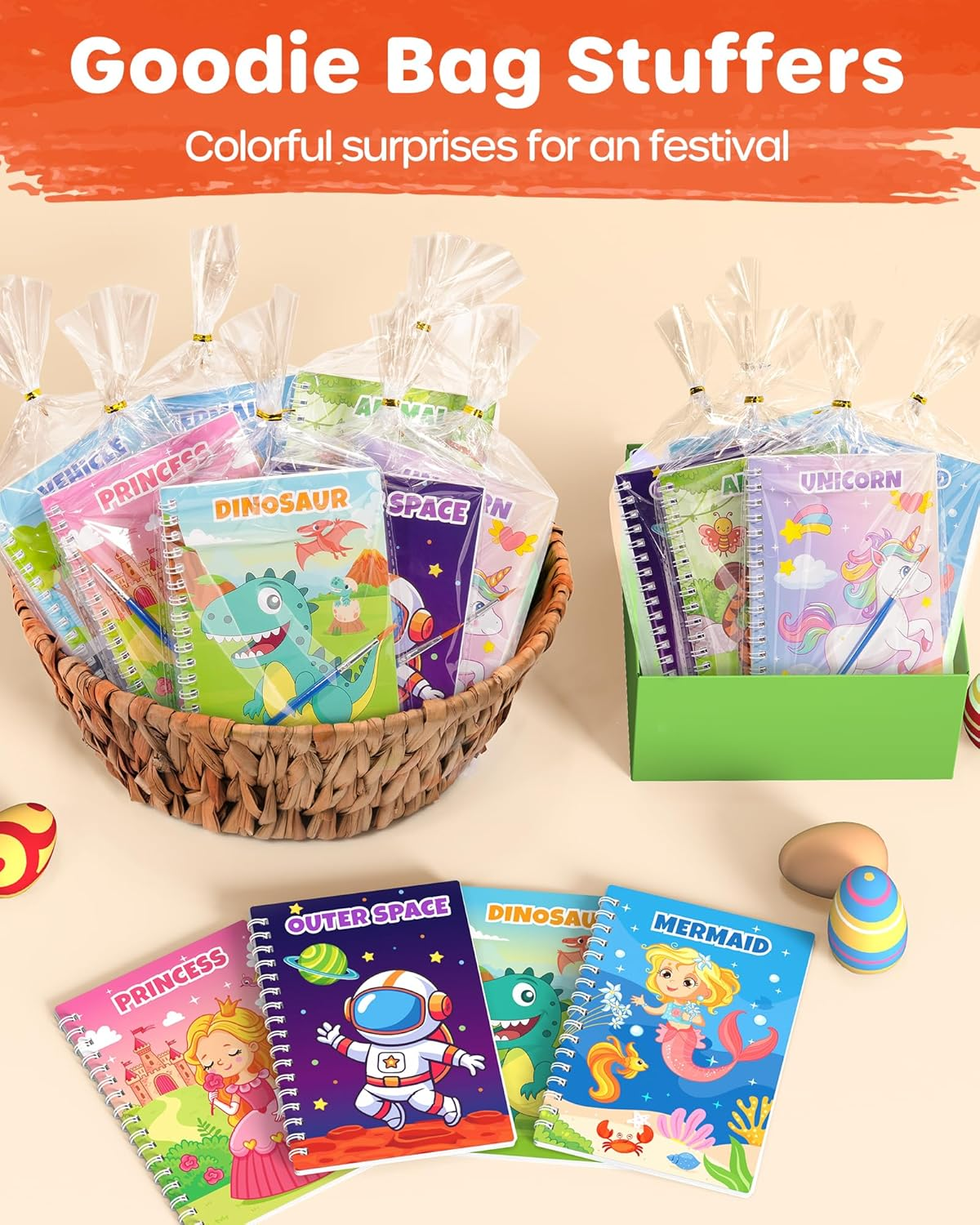 D-Fantix 24 Pack Paint with Water Coloring Books for Kids Ages 4-8-12, Birthday Party Favors Bulk Gifts Goodie Bag Stuffers, Arts and Crafts Classroom Prizes Rewards, Back to School Gifts for Students image number 4