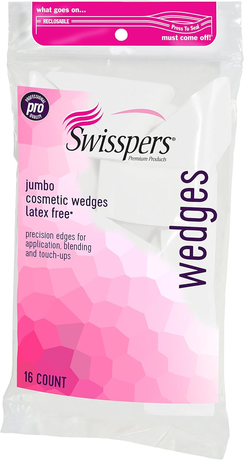 Swisspers Premium Pro Cosmetic Wedges, Latex-Free Makeup Wedge, Jumbo Size, 16 Count Bag image number 4