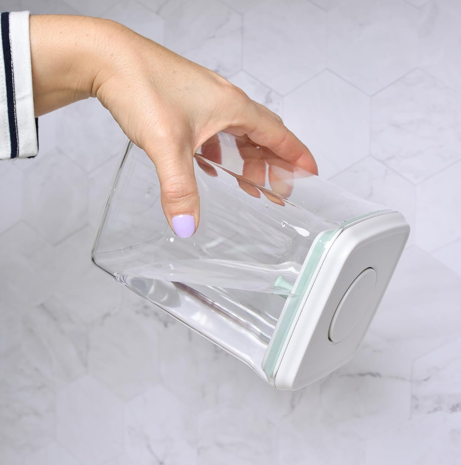 Blissful Little Home Airtight & Leak-Proof Push Top Spice Container Set &ndash; 12 Pack Bpa-Free Plastic Spice Jars with White Lids, Stackable Pantry Organisers for Fresh & Dry Food Storage image number 2