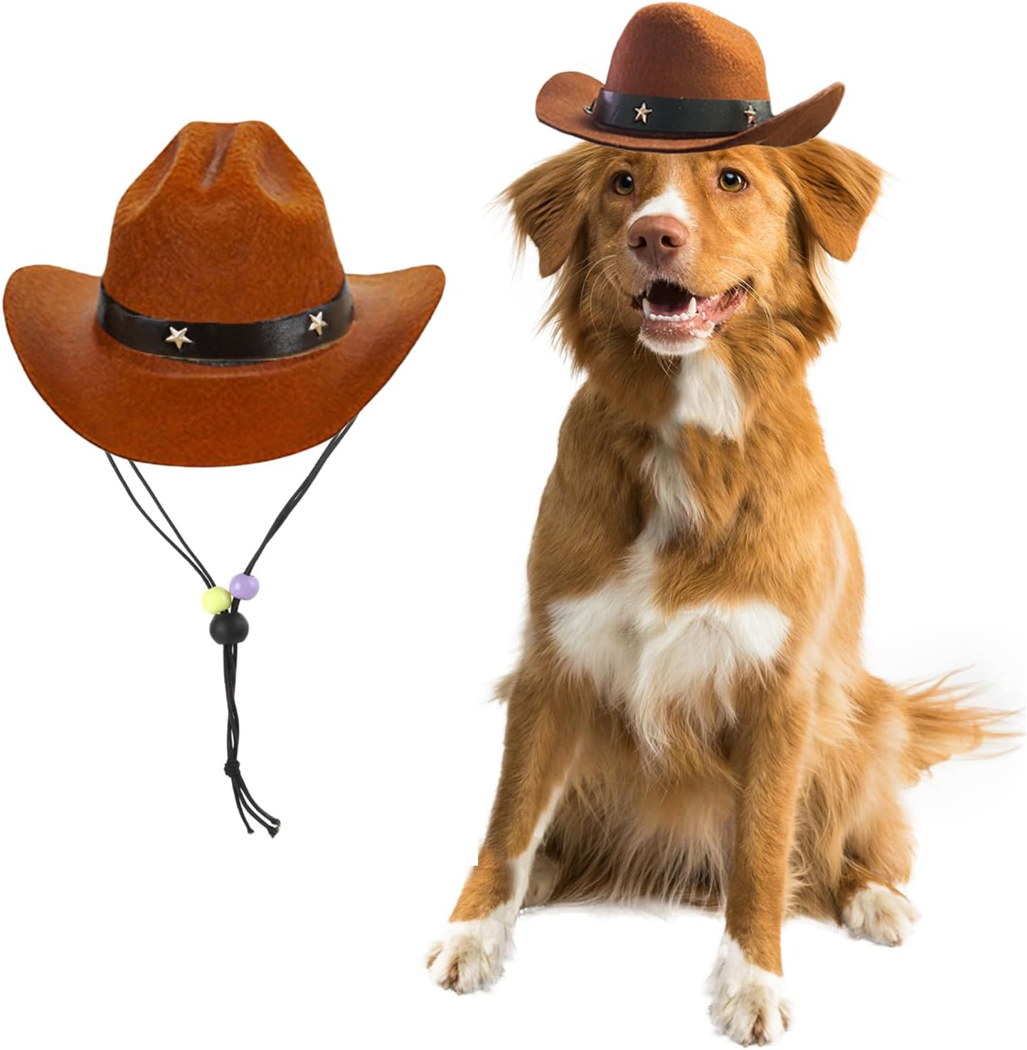 AWOCAN Pet Dog Cowboy Hat Cosplay Cap Puppy Pet Dog Cat Holiday Costume Pet Party Decoration image number 4