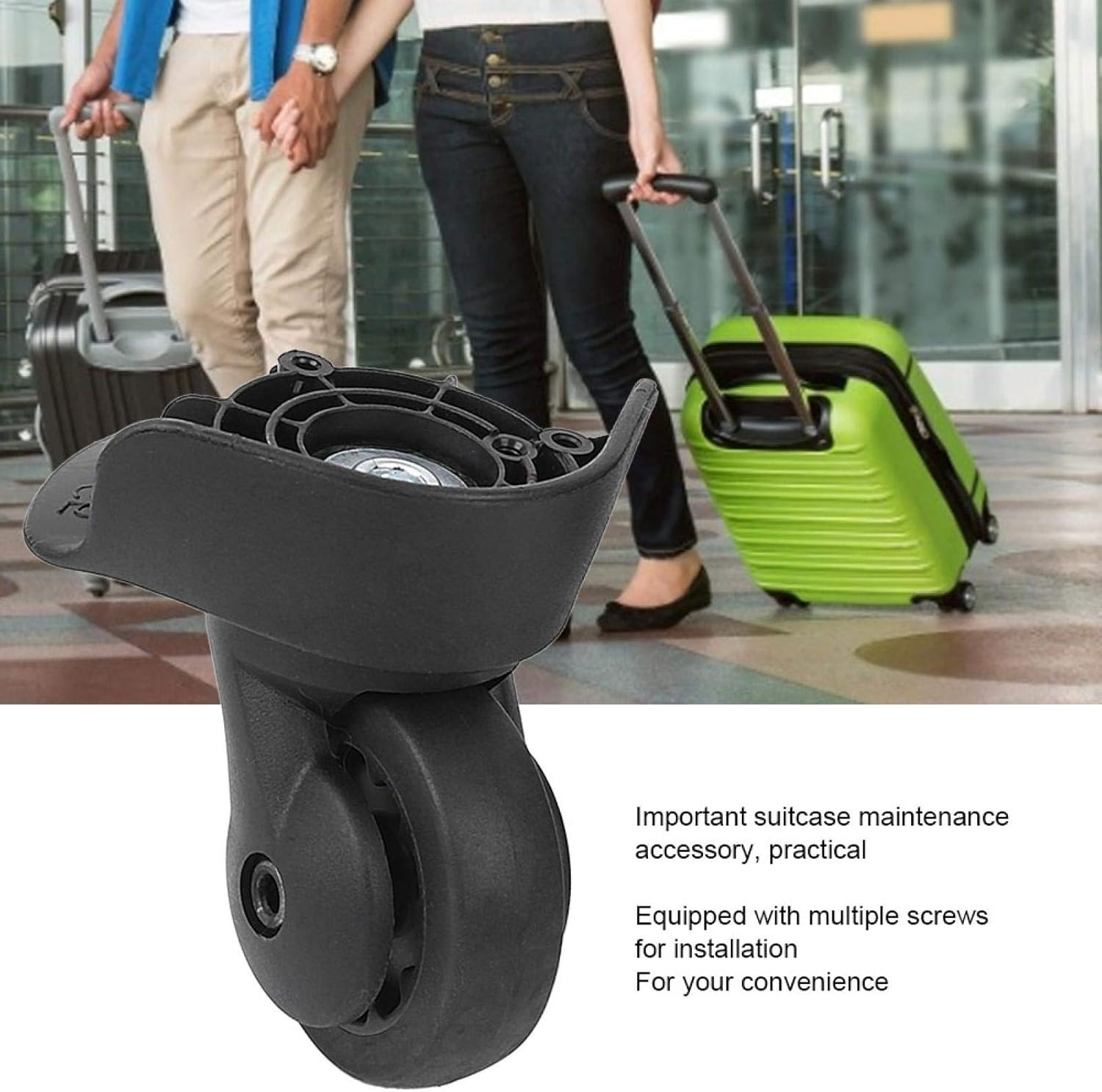 Luggage Wheel, a Pair Luggage Replacement Wheel Sturdy Universal for Luggage(L)