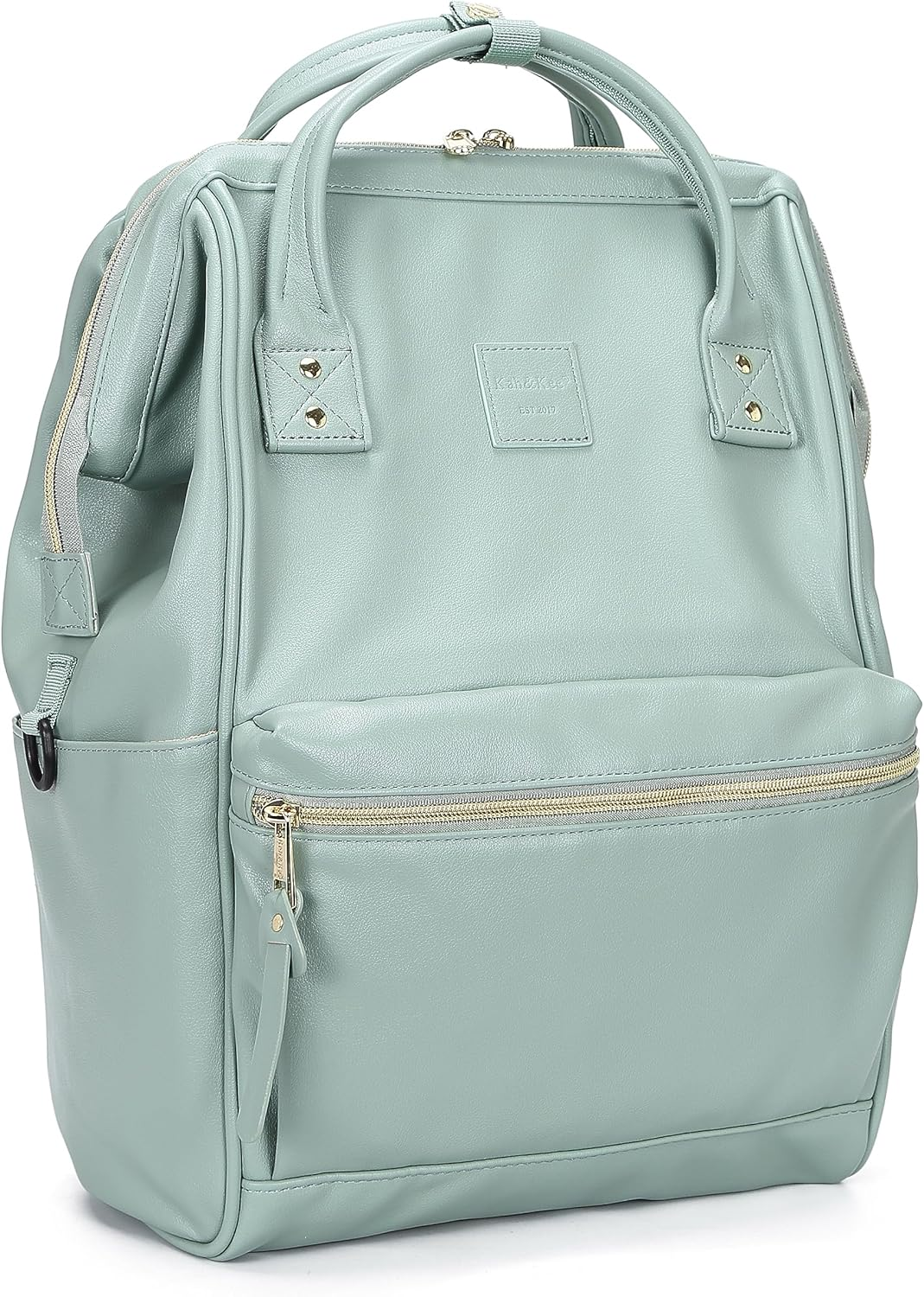 Kah&Kee Leather Backpack Diaper Bag Laptop Travel Doctor Teacher Bag for Women Man