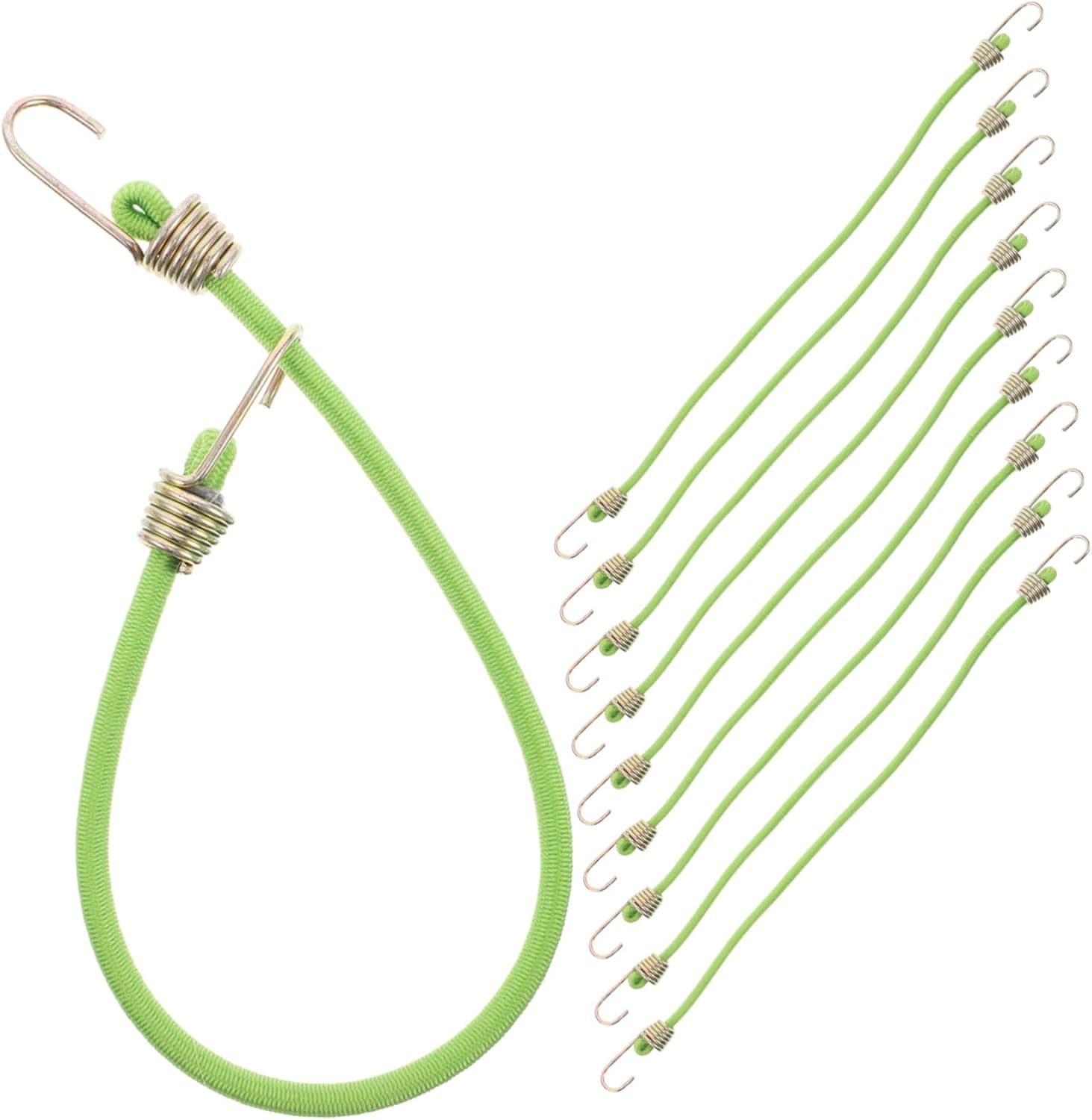 DIKACA 10Pcs Elastic Luggage Straps with Hooks Heavy Duty Fastener Cords for Suitcases Camping Outdoor Use Reusable Mini Travel Belts High Strength Binding image number 1