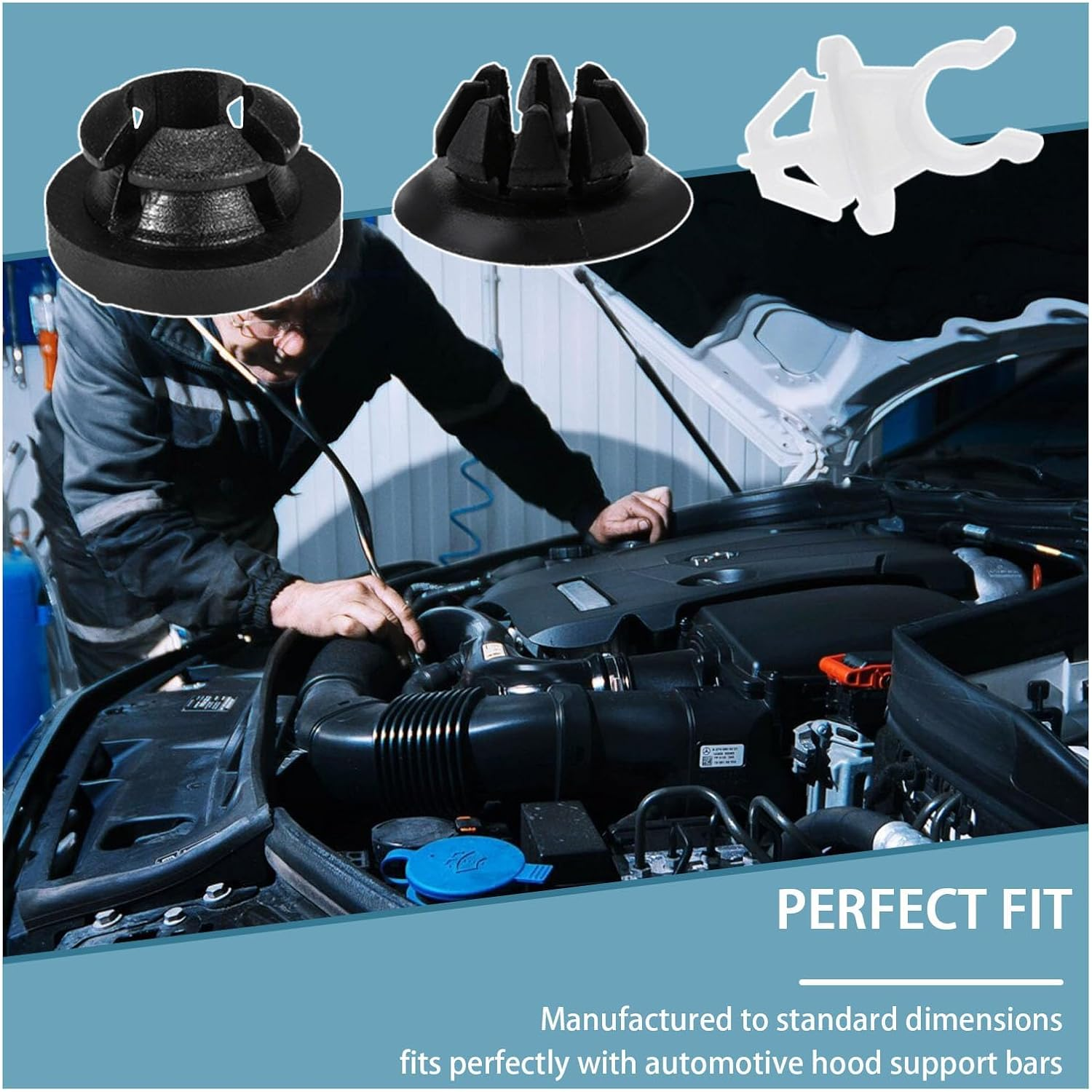 30 PCS Car Hood Prop Rod Holder Clips, Auto Engine Hood Support Rod, Vehicle Hood Grommet Clips for Most Cars, Bracket Decorative Clip Compatible with 91503-SS0-003