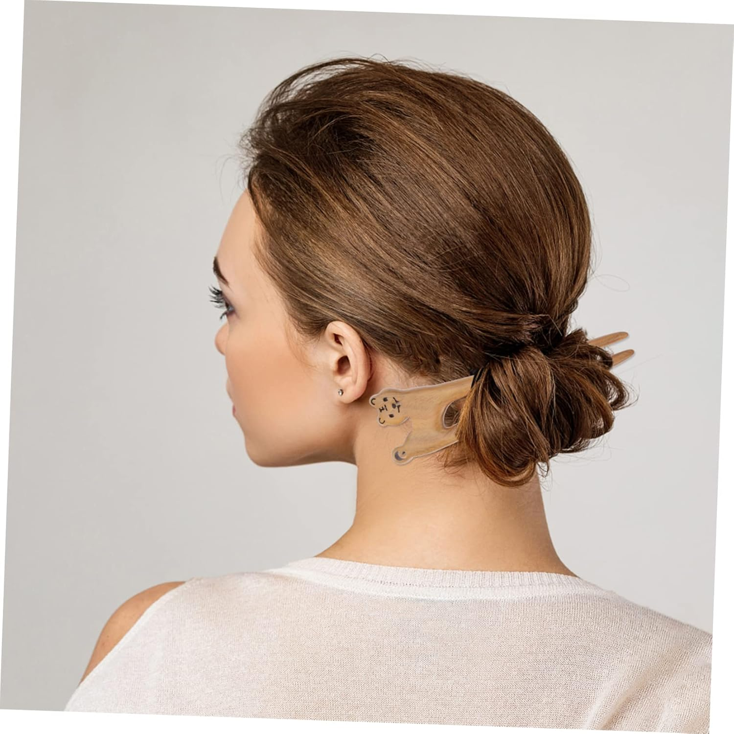 MERRYHAPY Zodiac Tiger Hairpin Curly Hair Stick Sandalwood Hair Fork for Women Bun Fork Stick Women'S Accessories image number 3