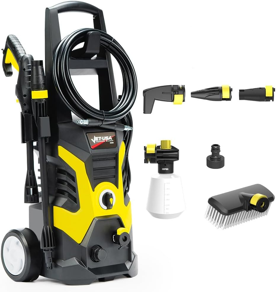 Jet-Usa RX530 Electric High Pressure Washer 3 Nozzles, Brush Head, Detergent Bottle image number 6