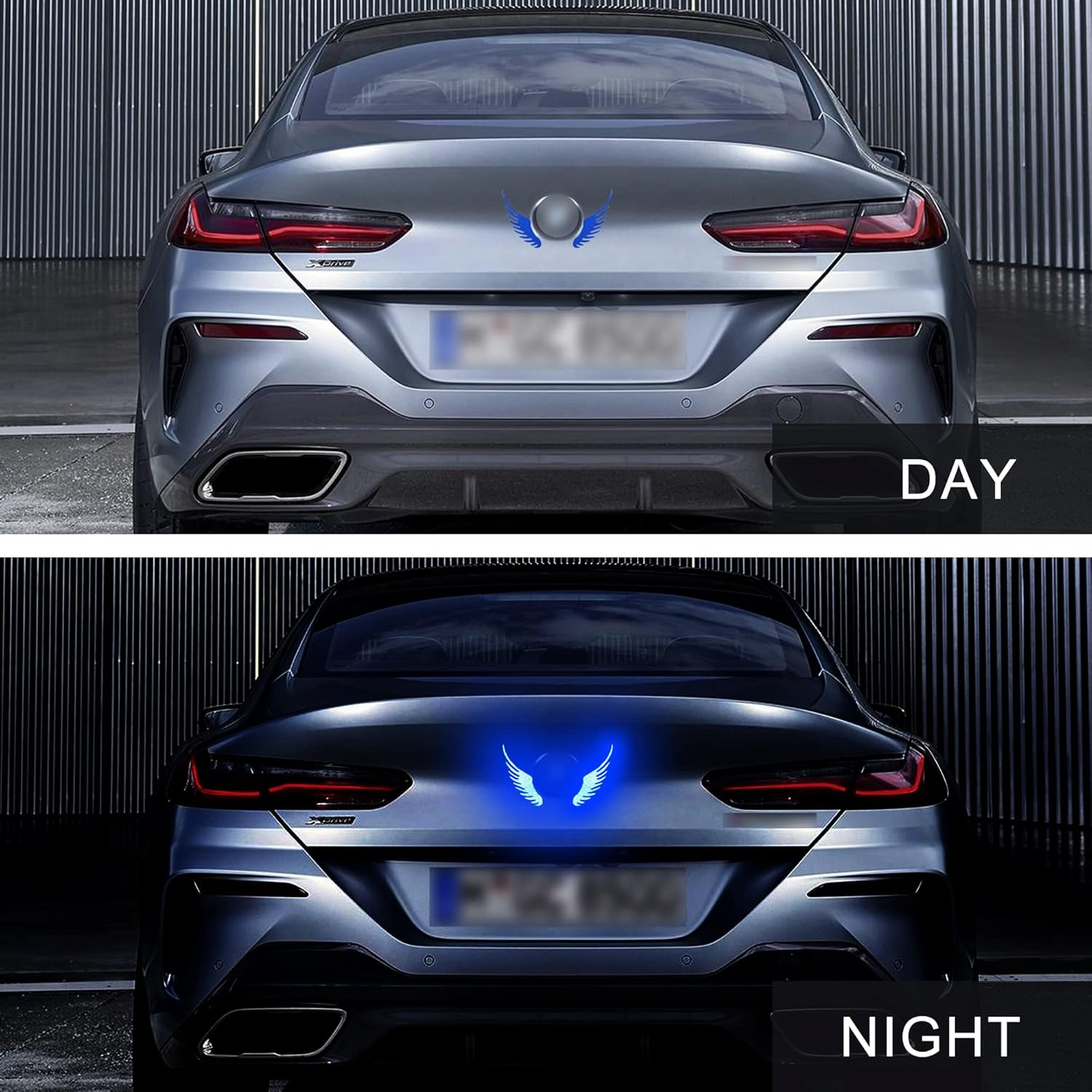 TOMALL 5 Pair Reflective Angel Wings Stickers for Car Safety Warning High-Intensity Night Visibility Anti-Collision Reflective Decals Waterproof for Car Logo Rearview Mirror