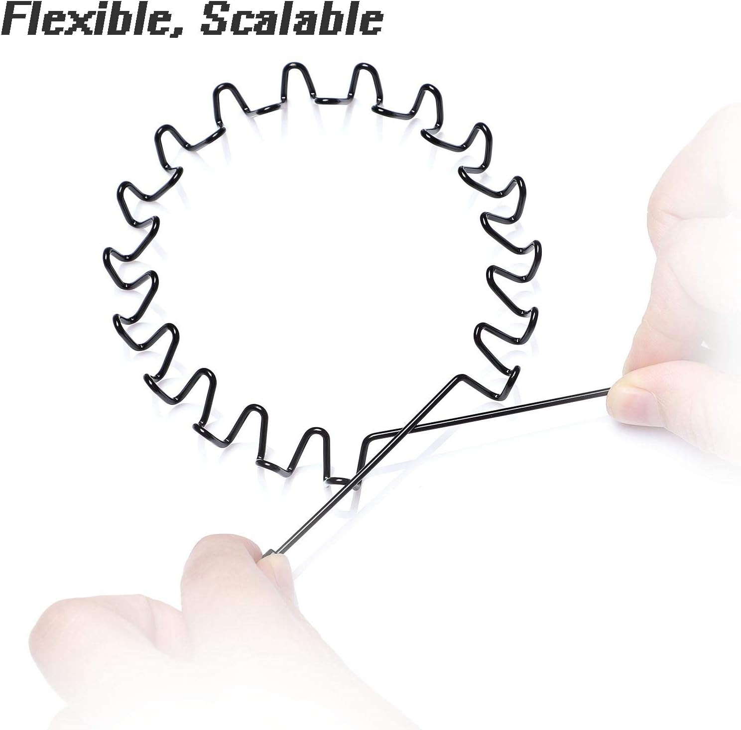 Wantgor 6 Pieces Metal Headbands for Women Men, Fashion Unisex Black Hairband Sports Headwear Hair Hoop Hair Accessories for Home, Outdoor (Black, 6 Pack)