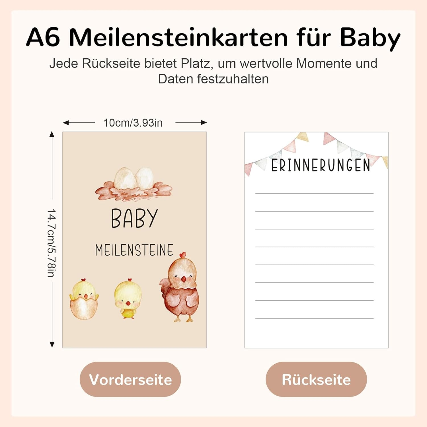 50 Milestone Cards Baby Boho Style Birth Boy Girl Mein Erstes Jahr Newborn Gift Milestones Cards Baby with Gift Box for Birth Christening Baby Shower image number 2