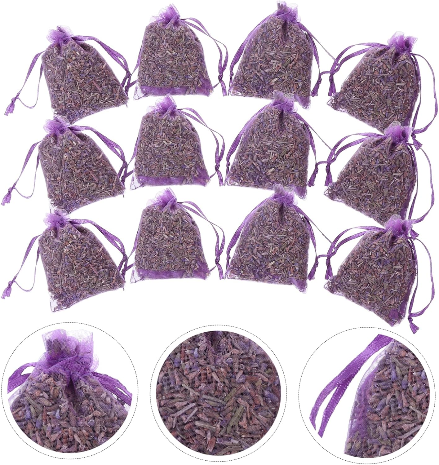 Outanaya Lavender Sachets for Wardrobe and Drawers 12Pcs 10G Bags Natural Home Fragrance Sachets for Clothes Storage and Closet Freshener Portable image number 4
