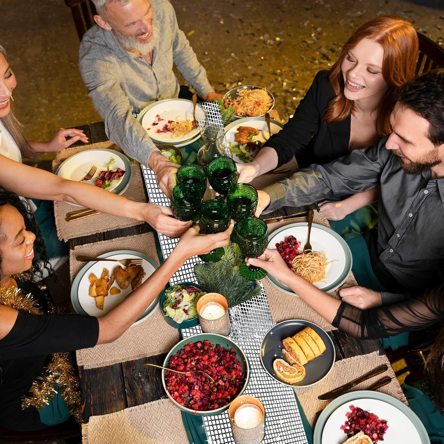 Disco Table Runner Silver Sequin Table Runners 12 X 71 Inches Retro 70S 80S Theme Disco Ball Party Table Runner for Wedding Birthday Party Home Table Decorations (12 X 71 In) image number 2