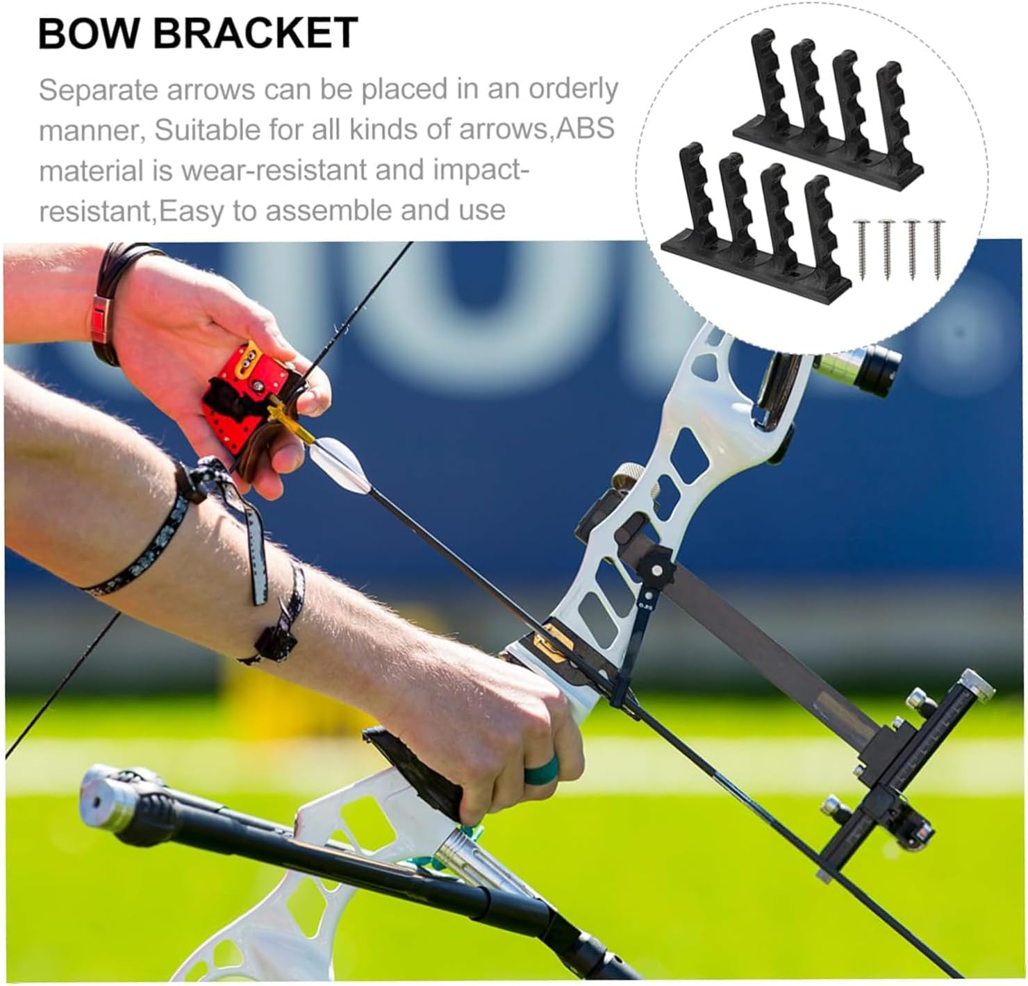 2Pcs Arrow Wall Hanging Bracket Wall Mounted Arrow Rack Arrow Support Collection Display Rack Bow Arrow Hanger Can Store 12 Arrows with Built in Adhesive Arrow Support Storage Rack