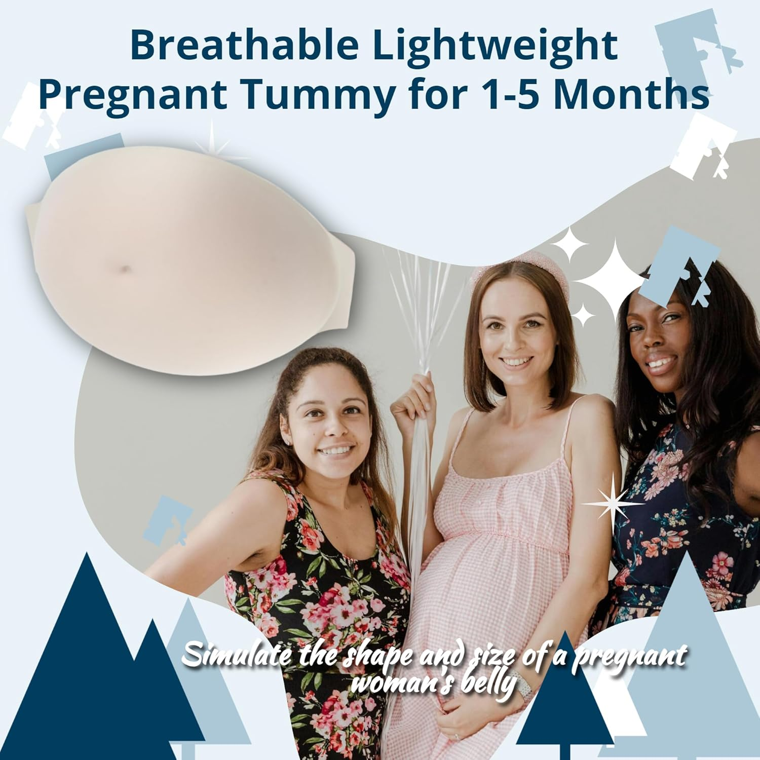 Fake Belly Rectangular Breathable Lightweight Artificial Pregnant Tummy for Props Costumes Cosplay image number 5