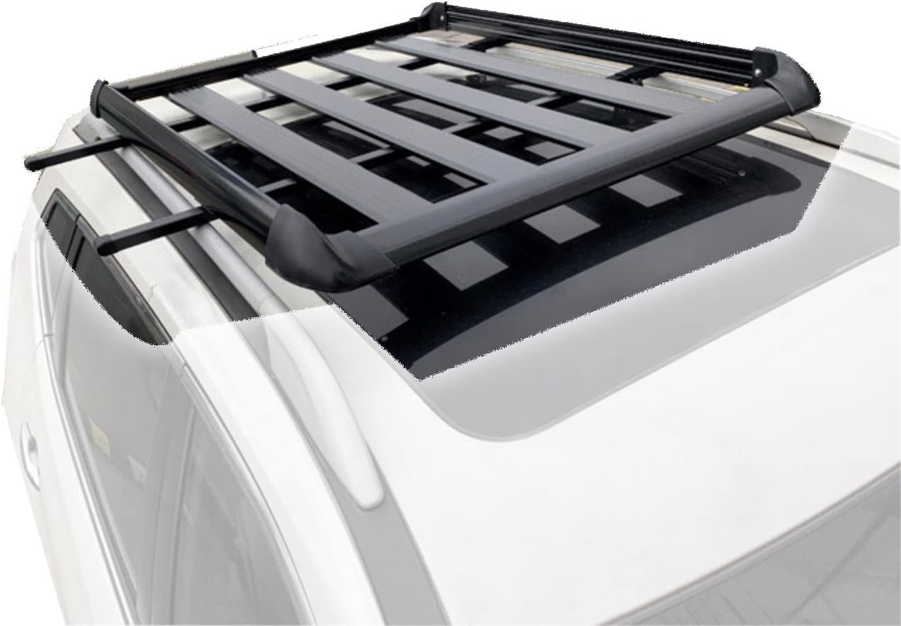 140 * 100 Black Single Car Roof Rack Aluminium SUV 4X4 Tray Cargo Luggage Carrier Cross Bar image number 6
