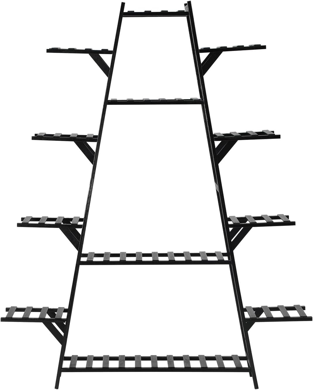 Livsip 12-Shelf A-Shape Black Bamboo Plant Stand image number 6