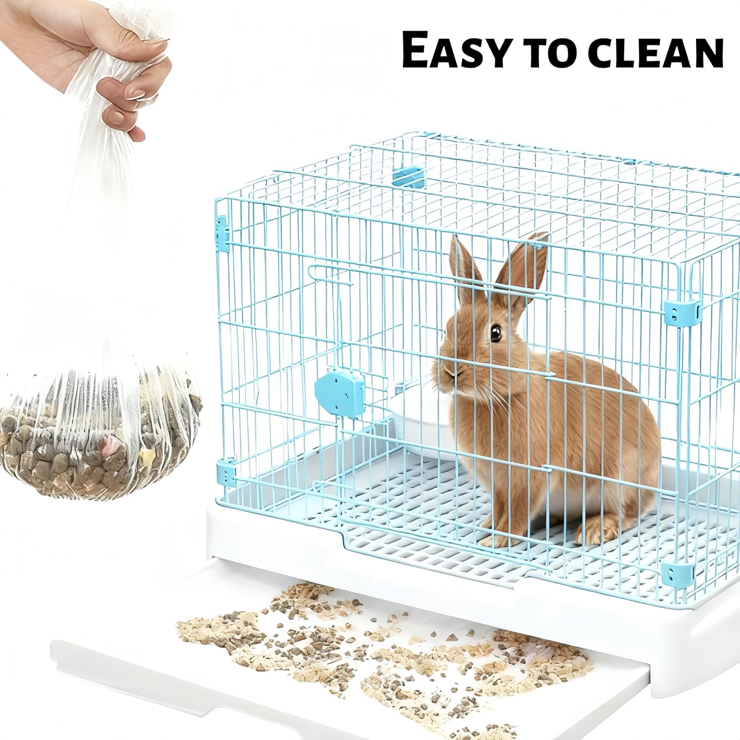 WEBXMZDQ 50 Pcs Universal Pet Cage Pads,Suitable for Small and Large Cages,Elastic PE Tray Cleaning Bags,Leakproof Film for Rabbits,Cats,Dogs，Birds, Parrot, and Animal Cage Accessories image number 4
