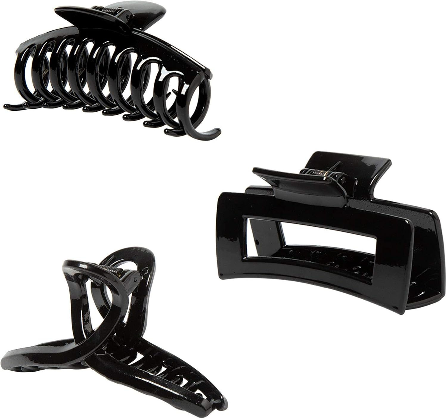 Kitiin Light Blue Large Hair Claw Clips for Thick/Fine/Thin Hair,Strong Holding Teeth Interlocking Sky Blue Women Jaw Clips for Hair 3 Count in Set