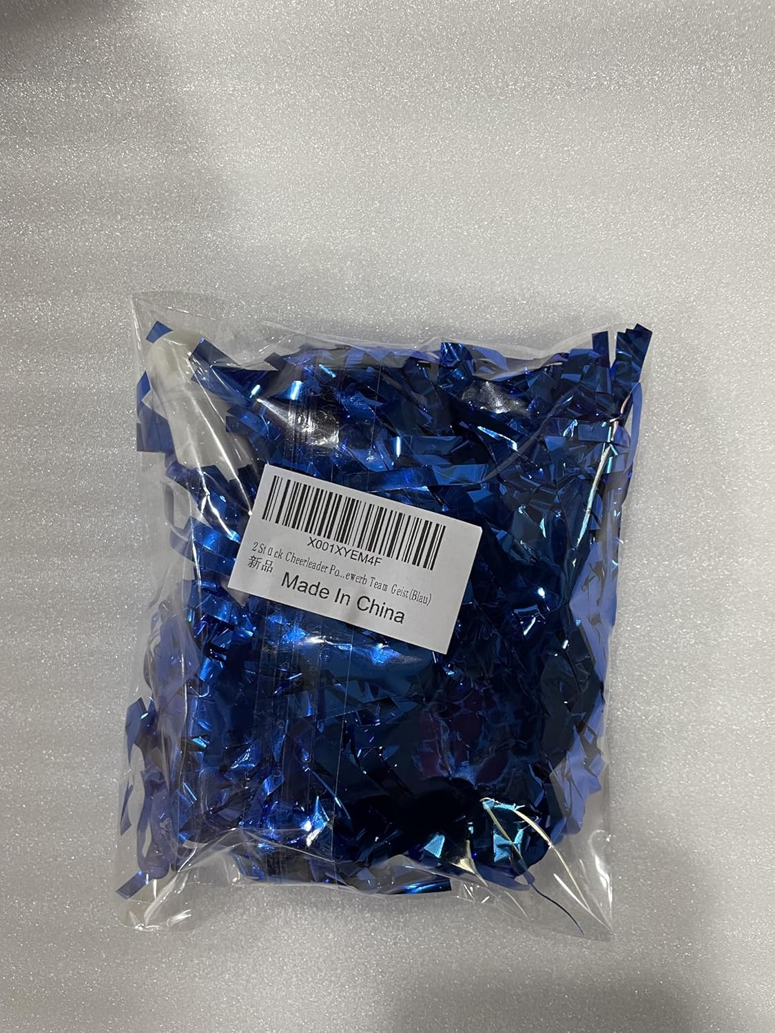 Pack of 2 Cheerleader Pompoms, Naisfei Cheerleader Pompoms, Sports Pompoms, Cheers Ball Pompoms, Metal Foil Pom Poms Dance Pom for Dance Party, Sports, Competition, Team Ghost (Blue) image number 3