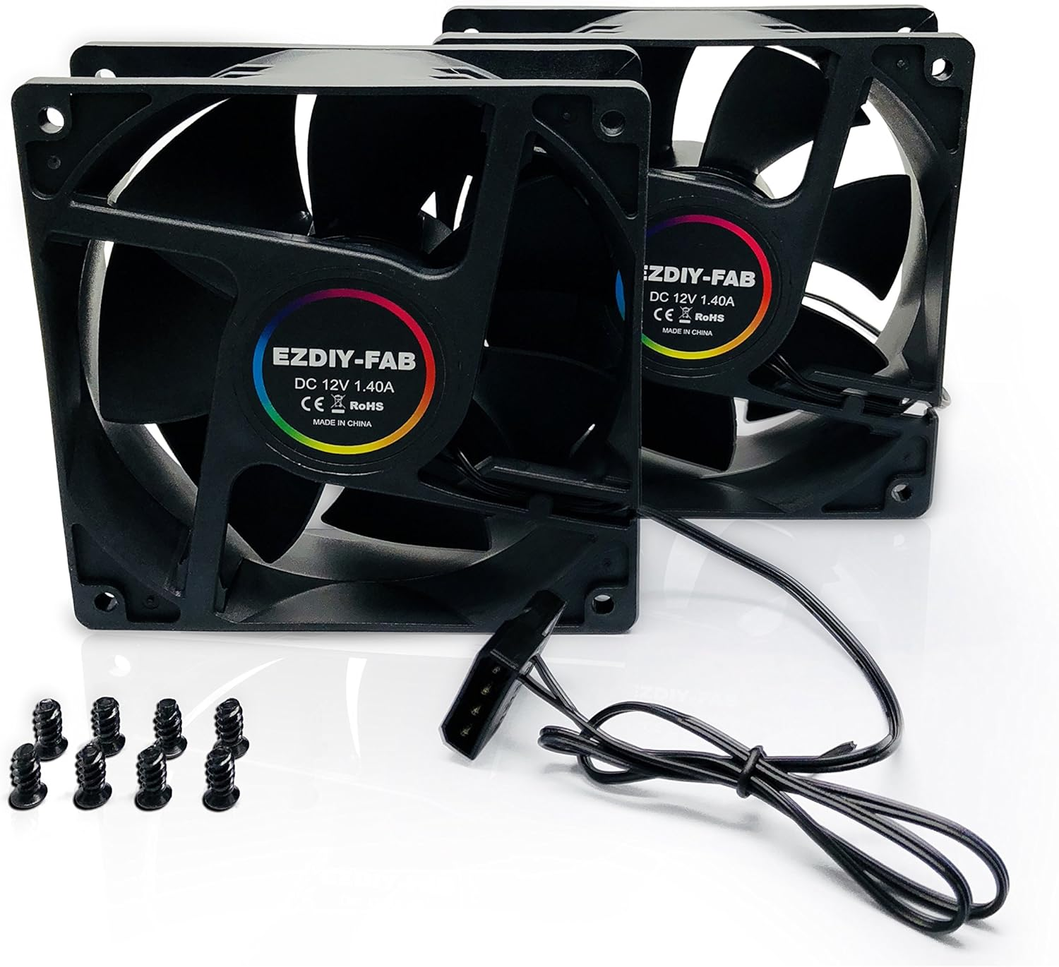 EZDIY-FAB 12Cm 120Mm 161CFM 4000RPM CPU Cooling Fan FFC1212DE 12V DC 4-Pin Molex PC Computer High CFM Cooling Case Fan with Metal Finger Guard Grill-2 Packs image number 5