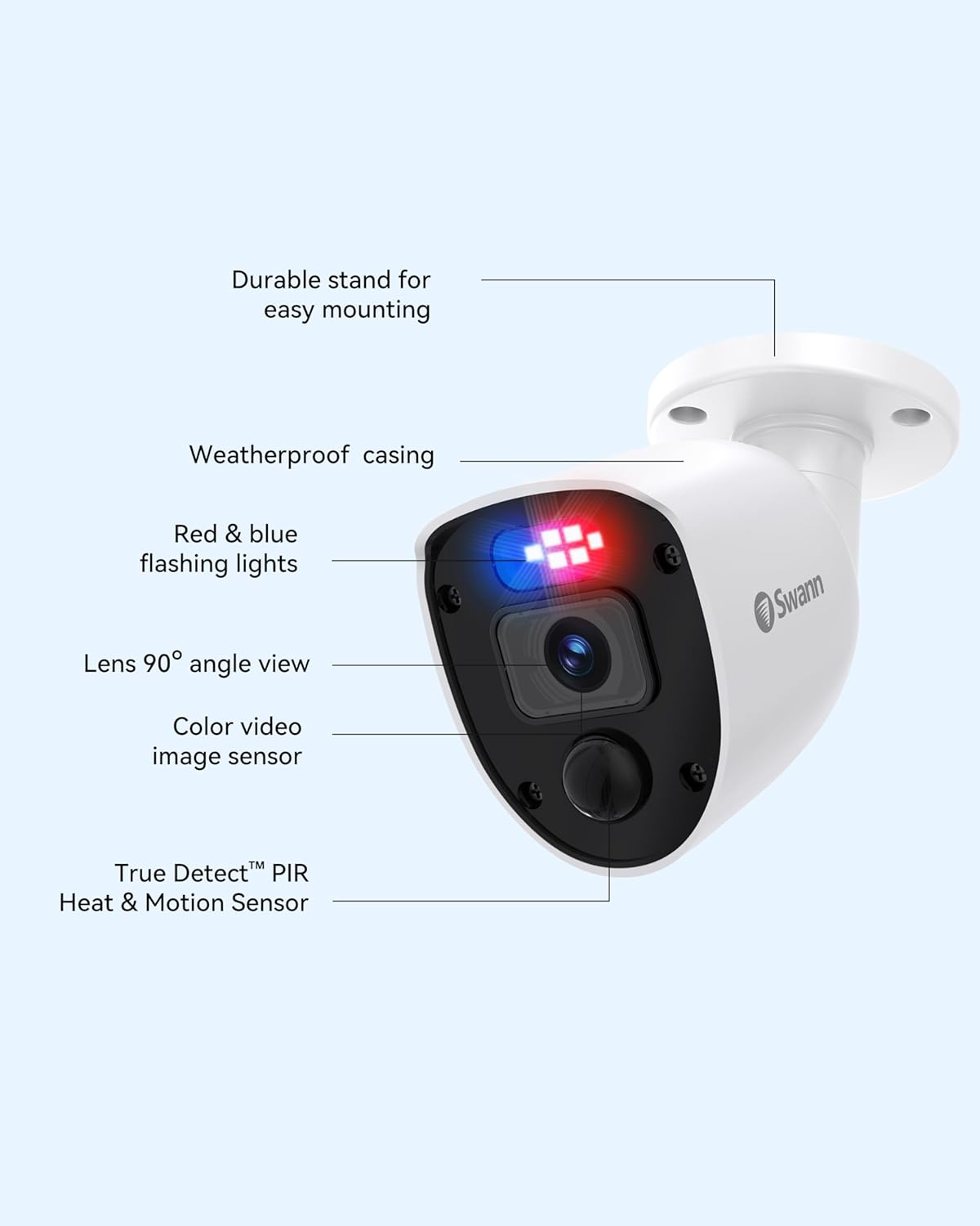 Swann Enforcer 8 Channel 8 Camera DVR Security Camera System with 1TB HDD, 1080P HD Video, Indoor or Outdoor Wired Surveillance CCTV, Colour Night Vision, Heat Motion Detection, LED Lights, 846808 image number 5