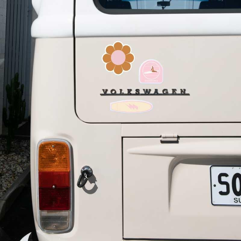 Surfboard Soks-Sticker-Bumper Sticker-Waterproof Sticker-Vinyl Sticker-Decal Sticker-Beach-Ocean-Surfing-Surf-Laptop-Water Bottle-Widows-Cars-Positive Affirmation Sticker-Retro Daisy image number 2