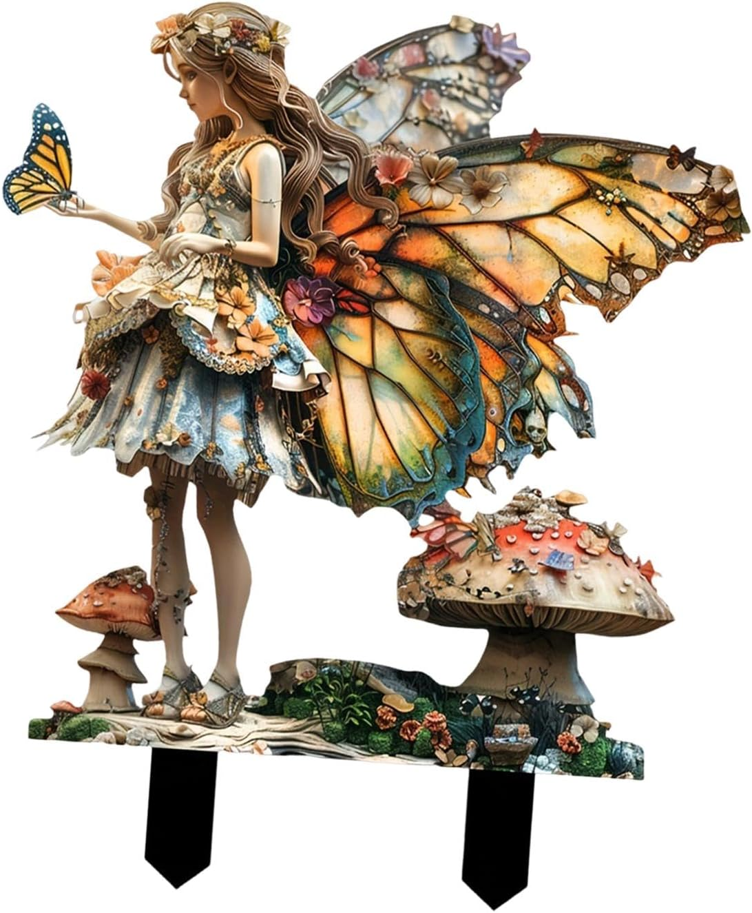 Leeqinersw Fairy Decorative Garden Stake 2D Lawn Ornament for Pathway Bonsai Backyard image number 1