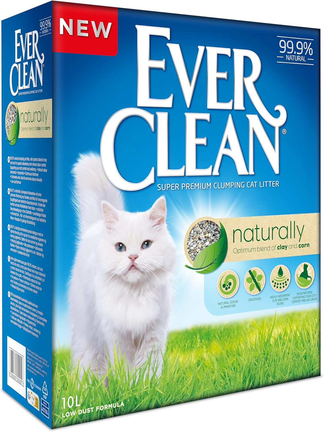 Ever Clean Naturally - 99.9% Natural Clumping Cat Litter with an Optimal Blend of Clay and Corn, 10L image number 6