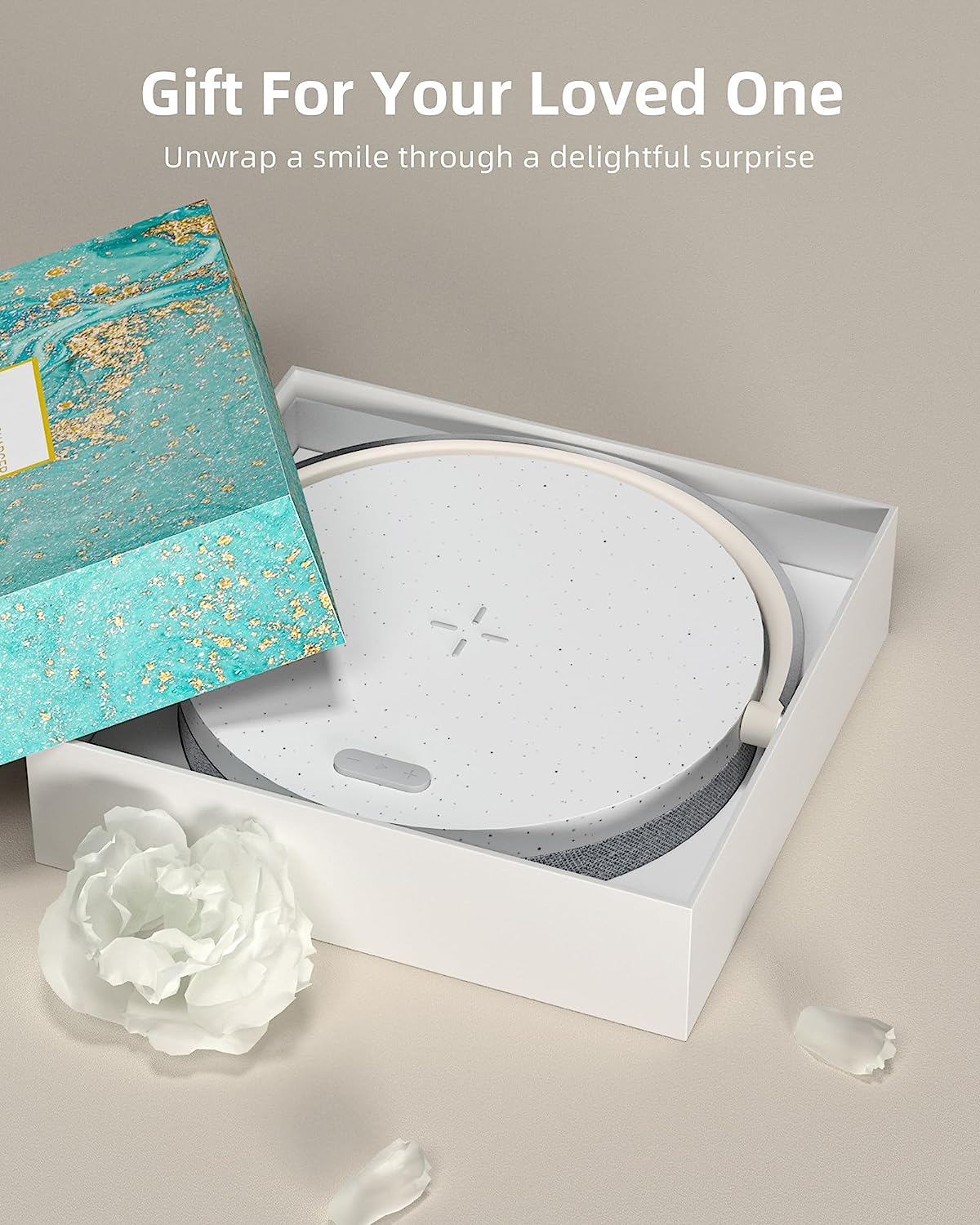 EZVALO Gifts for Women, 4-In-1 Portable Bluetooth Speaker, Bedside Lamp with Wireless Charger, Dimmable Night Light and Phone Holder, Christmas and Birthday Gifts for Teens, Families and Friends image number 4