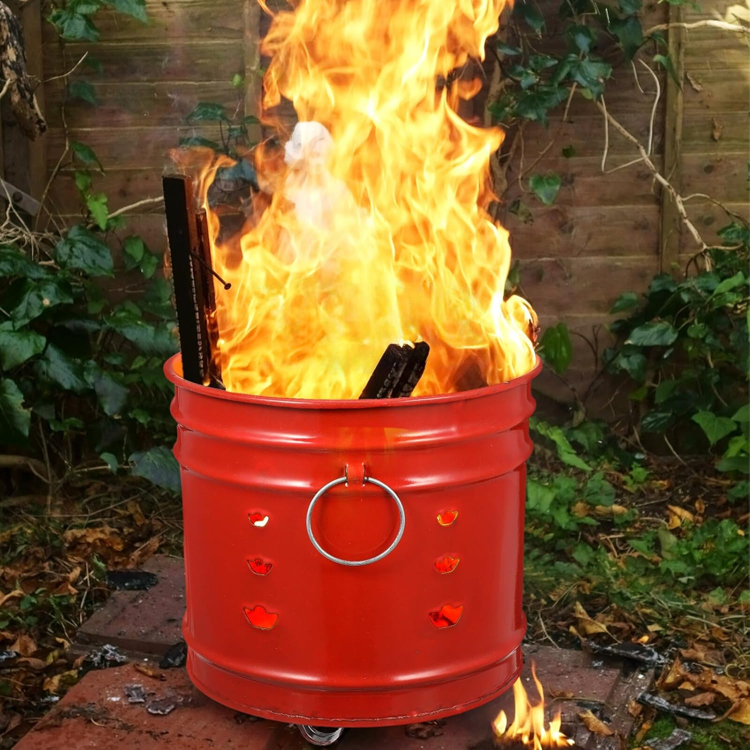 Kisangel Enamel Burn Barrel Paper Incinerator Bucket 6# Random Top Bead Design Portable Outdoor Worship Furnace for Home and Ceremonies image number 3