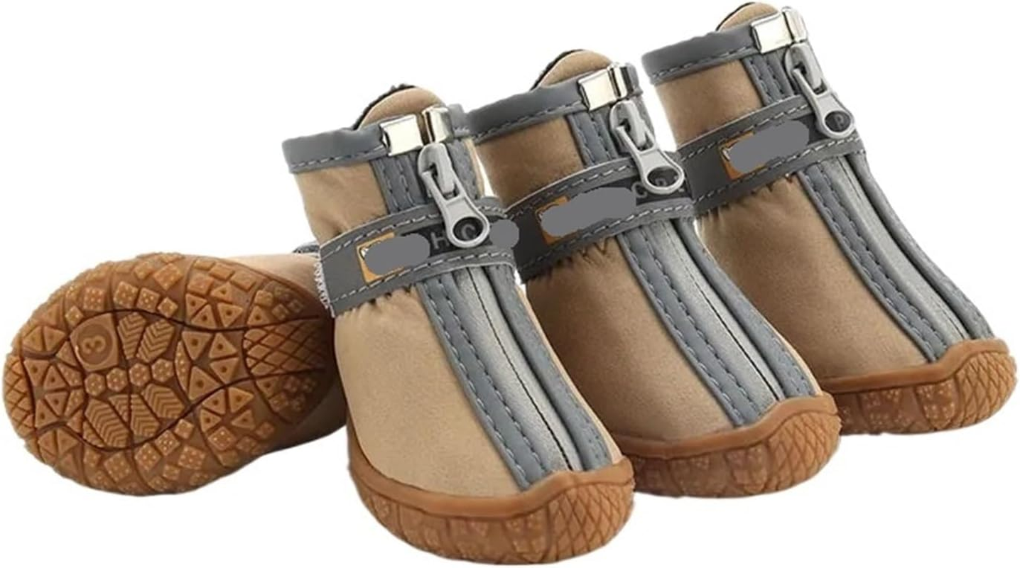 Dog Shoes Pet Dog Shoes Sports Mountain Wearable Pets PVC Soles Dog Boots Small Medium Large Dog Warm (Color : Yellow, Size : Size5) image number 4