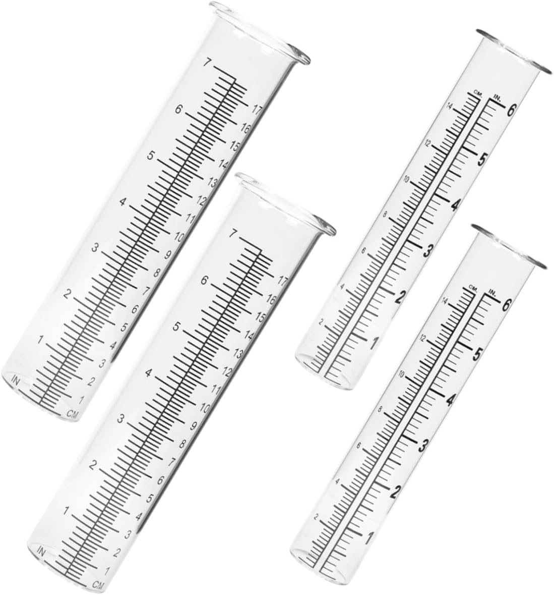 4Pcs Glass Rain Gauge Tubes with Measurement Scale Test Tube Rain Gauge Cylinders for Garden Outdoor Water Monitoring image number 4