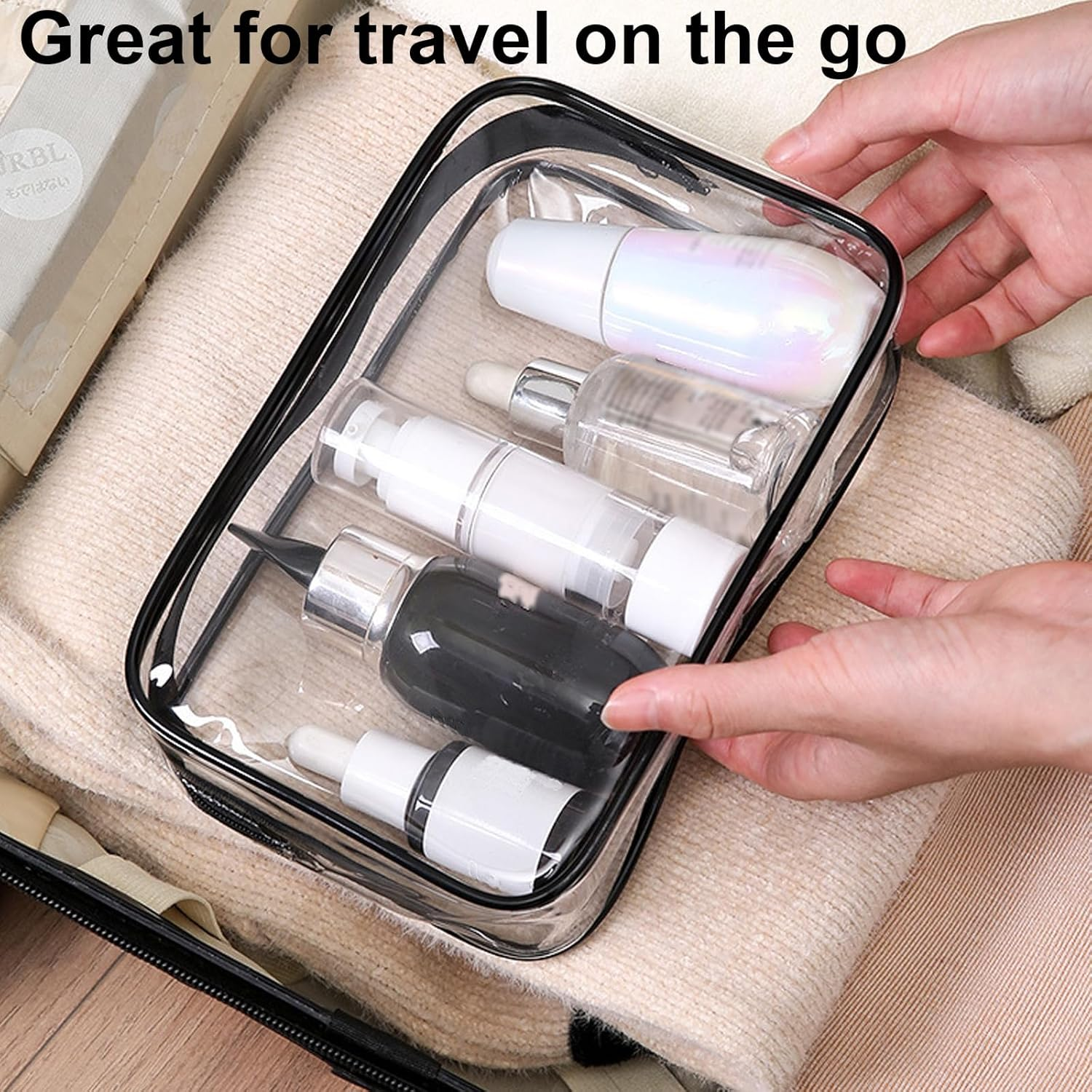 Clear Toiletry Bags for Traveling 4 Pcs, Waterproof Transparent Travel Makeup Bag with Zippers image number 2
