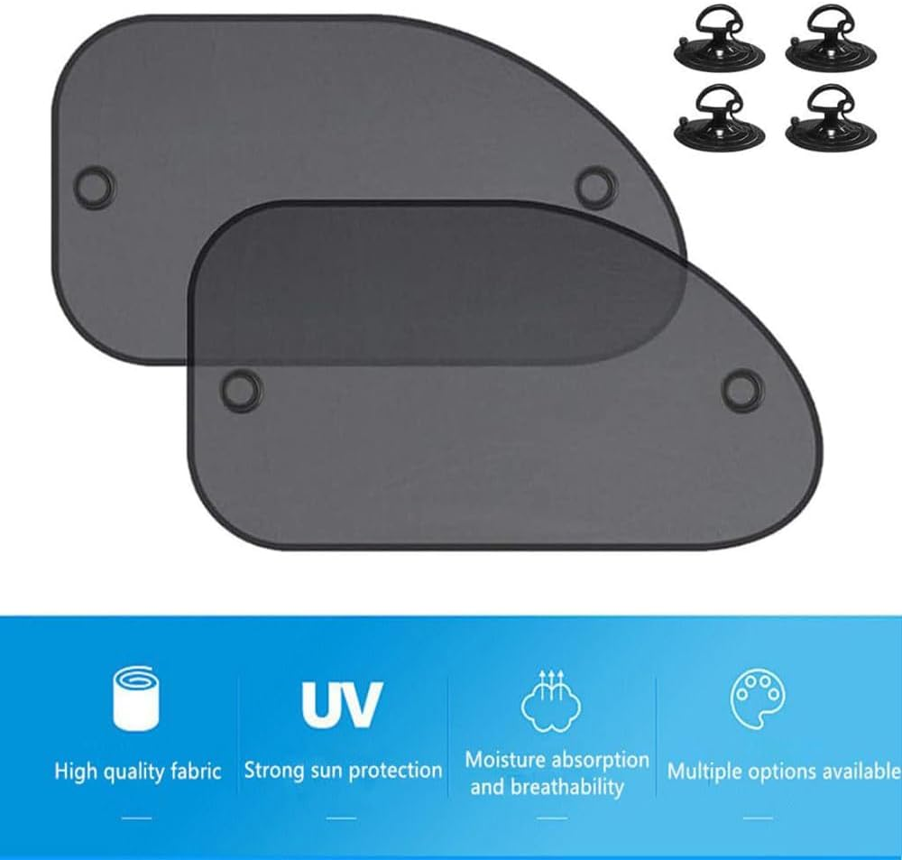QOOWFEANIG 2 Pack Universal Car Window Shade, Baby Car Sun Shade - Cling Static Sunshade Blocks UV Rays & Glare, Heat Rejection for Child Safety, Fits Most Vehicle Side Windows (15X25.6 Inch) image number 6