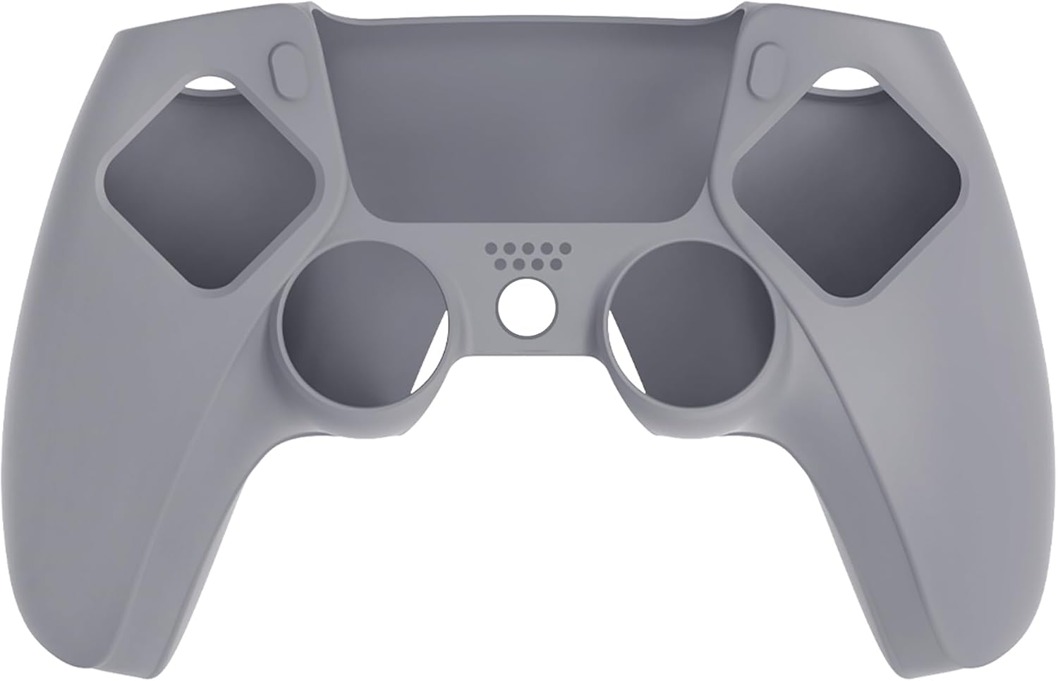 Playvital Pure Series Dockable Model Anti-Slip Silicone Cover Skin for Ps5 Controller, Soft Rubber Grip Case for Ps5 Controller Fits with Charging Station with Thumb Grip Caps - Gray image number 3