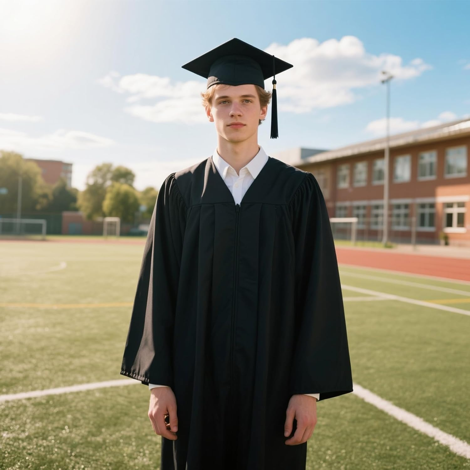 HDBHBH 1 Pcs Graduation Cap with Tassel - Unisex Grad Hat for Adults High School and Bachelor | Graduation Accessories for Photo Props Black