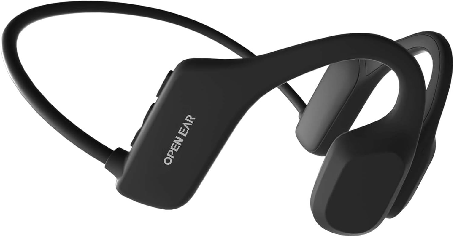 Wireless Headphones Bone Conduction Headphone Bluetooth Sports Headset ，Wireless Open-Ear Waterproof Headphones with Mic, 8Hrs Playtime for Running, Cycling, Gym, Driving, Hiking, Work(Bone X1，Black) image number 1