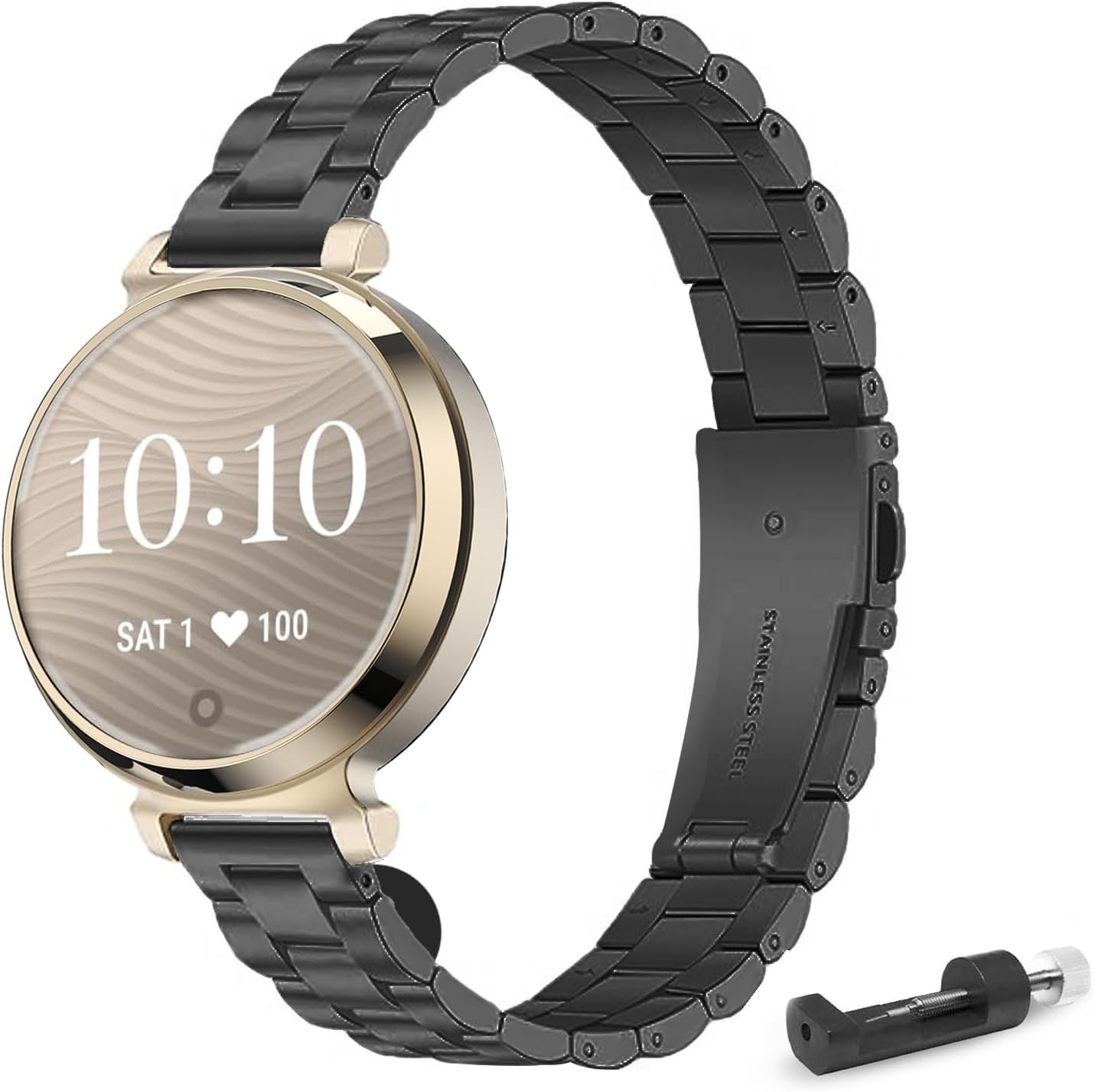 WUWOCJ 14Mm Metal Band Compatible for Garmin Lily 2/Lily 2 Active, Stainless Steel Replacement Straps with Adjustment Tool