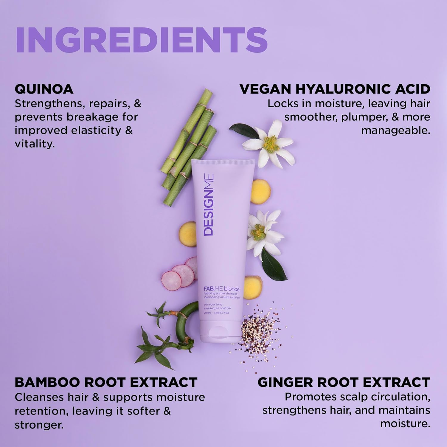 Design Me Fab Me Blonde Fortifying Purple Shampoo 250 Ml image number 3