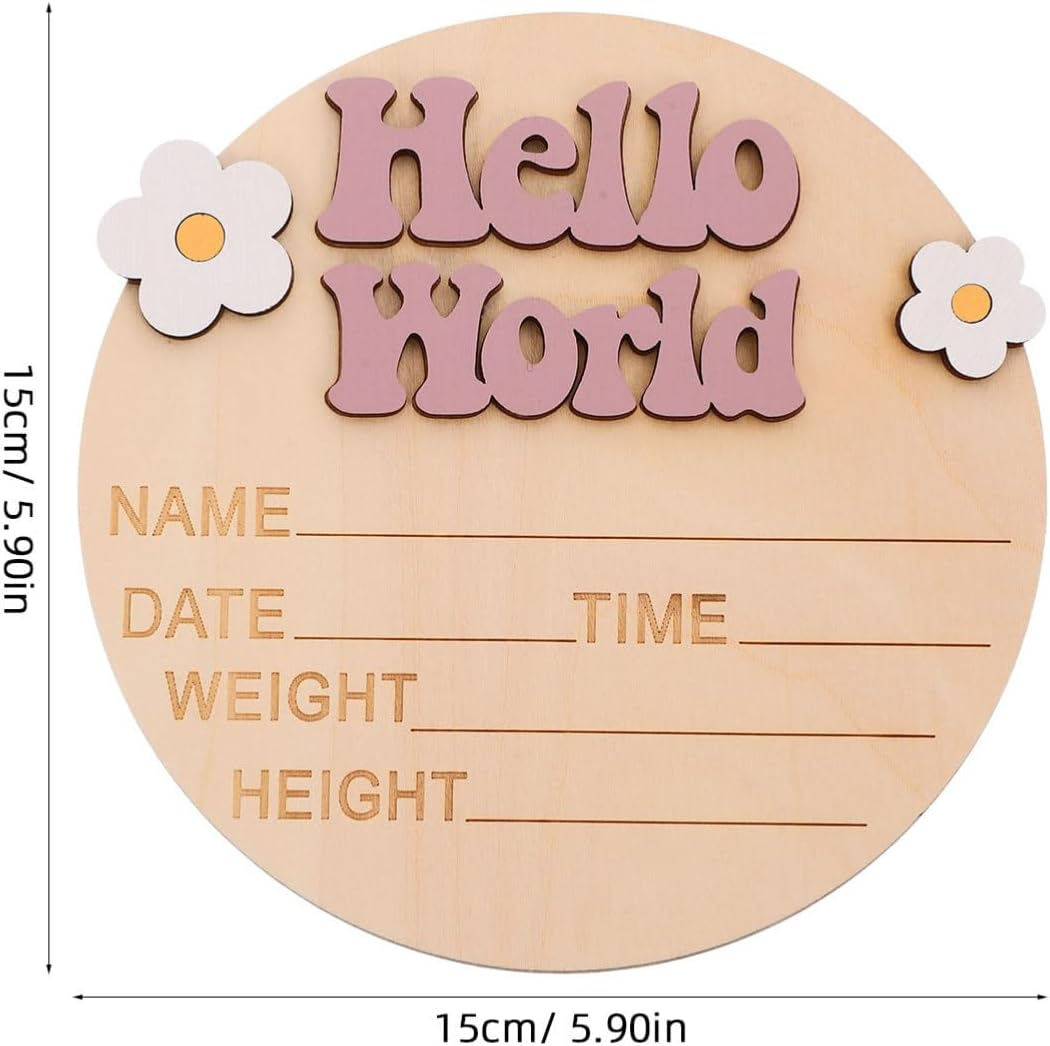 Abaodam Growth Commemorative Card Name Sign for Newborn Party Birth Announcement Milestone Cards Nursery Wall Stickers Born Accessories for Photo Prop image number 2