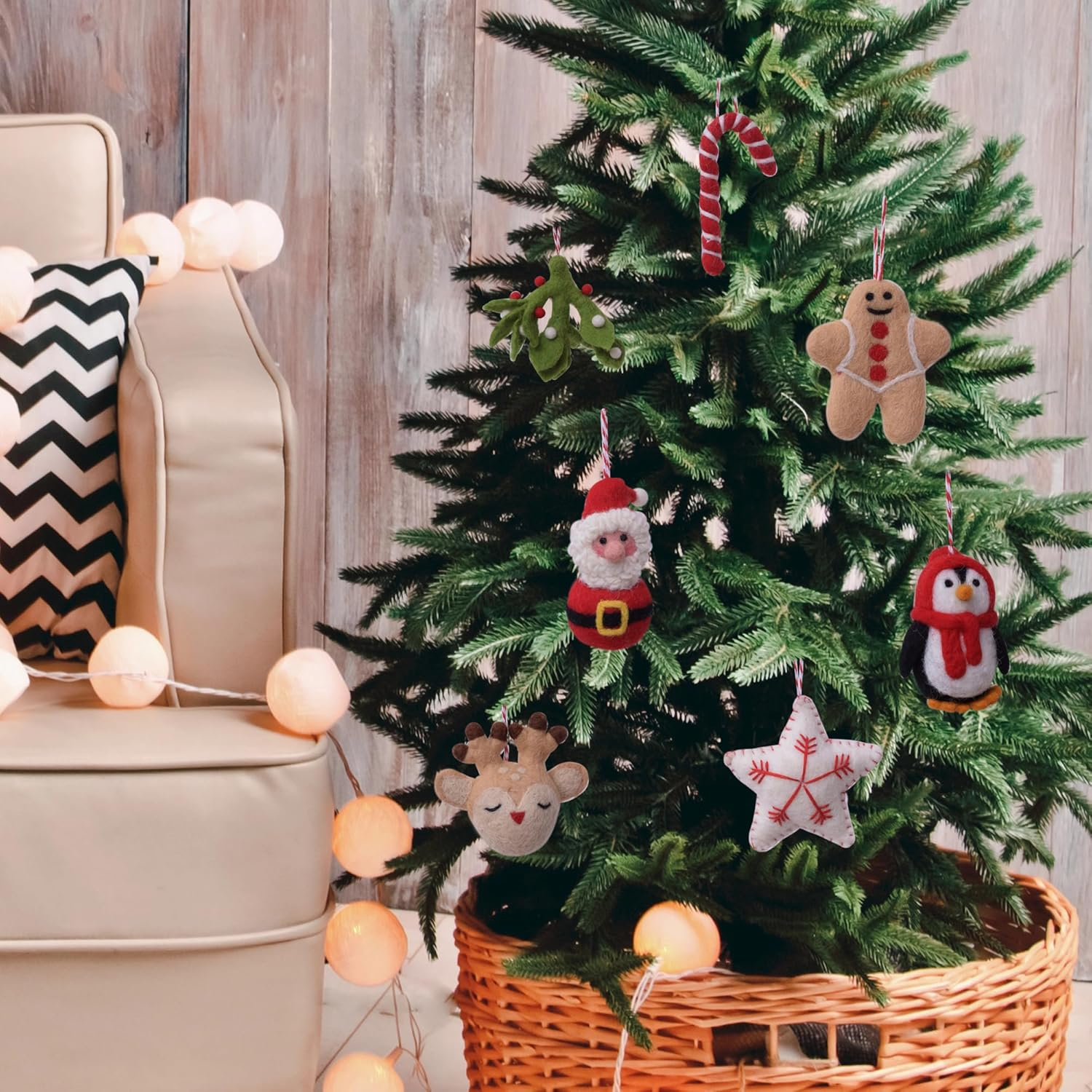 GLACIART ONE Wool Felt Christmas Ornaments Set of 10 | for Christmas Tree Decorations, Hanging Garland, Holiday Mobiles, Advent Wreath Craft or Advent Calendar Ornaments|Passive Oil Diffuser image number 2