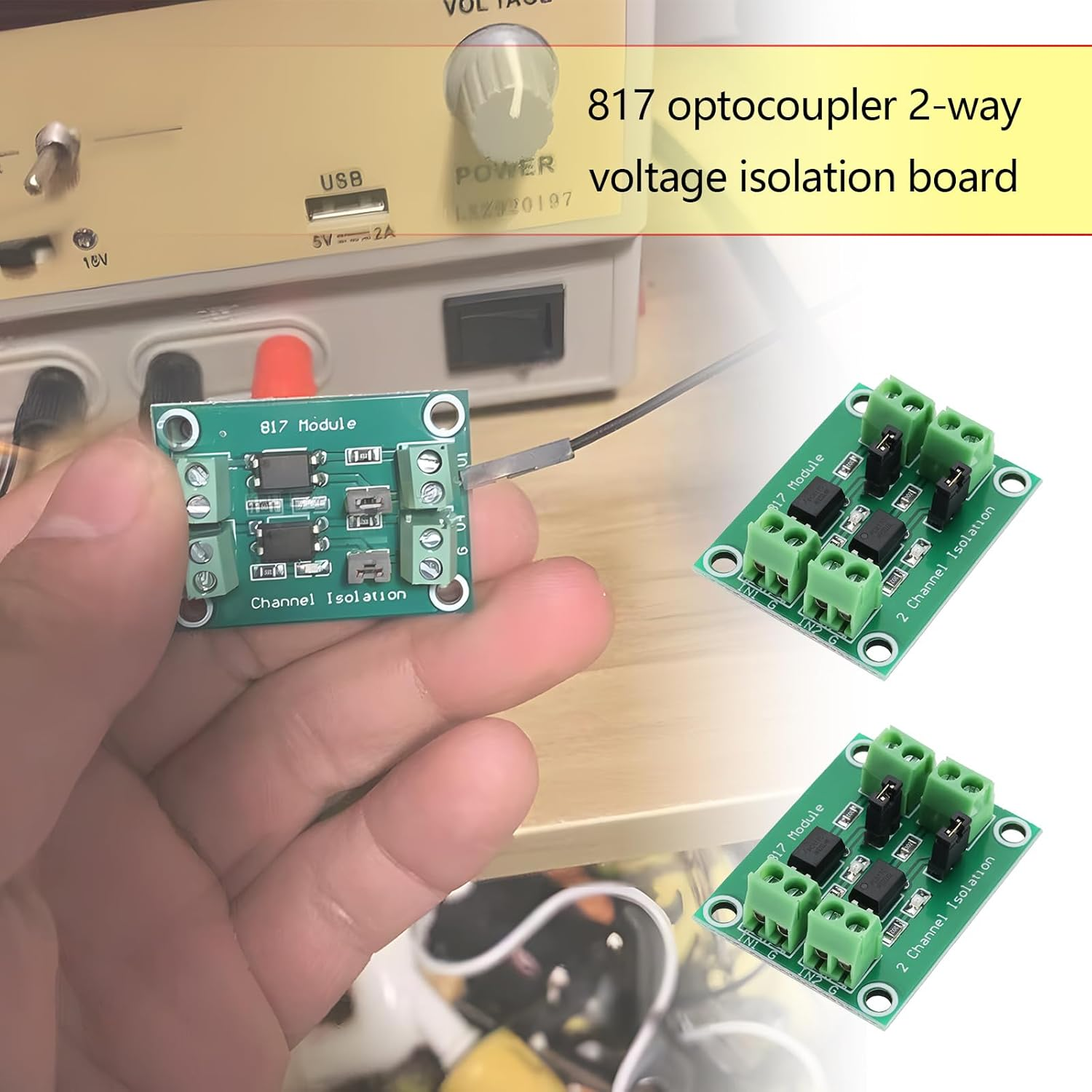 Create Idea 5Pcs 817 2-Channel Optocoupler Isolation Voltage Control Switching Module 3.6-24V Driver Photoelectric Isolated Module 38X29Mm image number 3