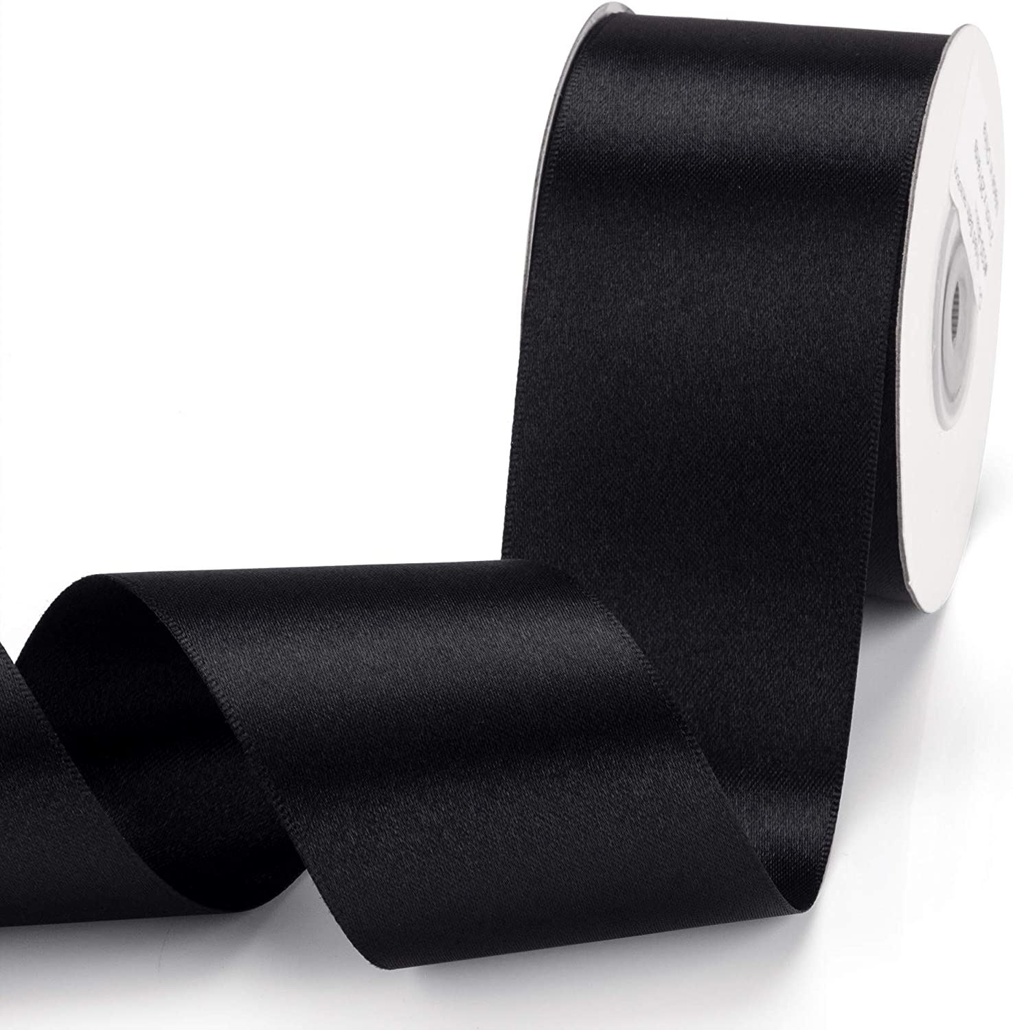 Alfie Double Faced Satin Ribbon 2 Inch X 25 Yards Double Sided Solid Polyester Ribbon for Gift Wrapping Party Hair Braids Bow Baby Shower Decoration Floral Arrangement Craft Supplies, Hot Pink