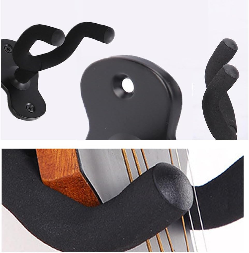 Guitar Wall Mount,2 Pack Guitar Wall Mount Wall Hanger,Guitar Hangers Hooks,Bracket Holders for Acoustic and Electric Guitars Bass Banjo Mandolin image number 4