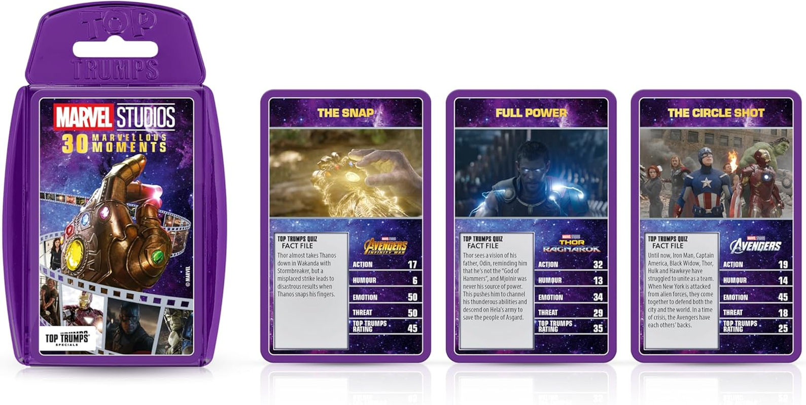 Top Trumps Marvel Cinematic Universe 30 Marvellous Moments Card Game, the Number One Card Game Gets a Marvellous New Look with 30 Iconic Moments image number 3