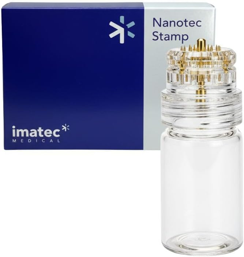 Microneedling Derma Stamp &ndash; 20-Pin Titanium Skin Stamp Tool &ndash; Home & Clinic Nano-Channel Skin Renewal &ndash; Hygienic, Precise, Portable Microchanneling Stamp by Imatec (0.5Mm) image number 2