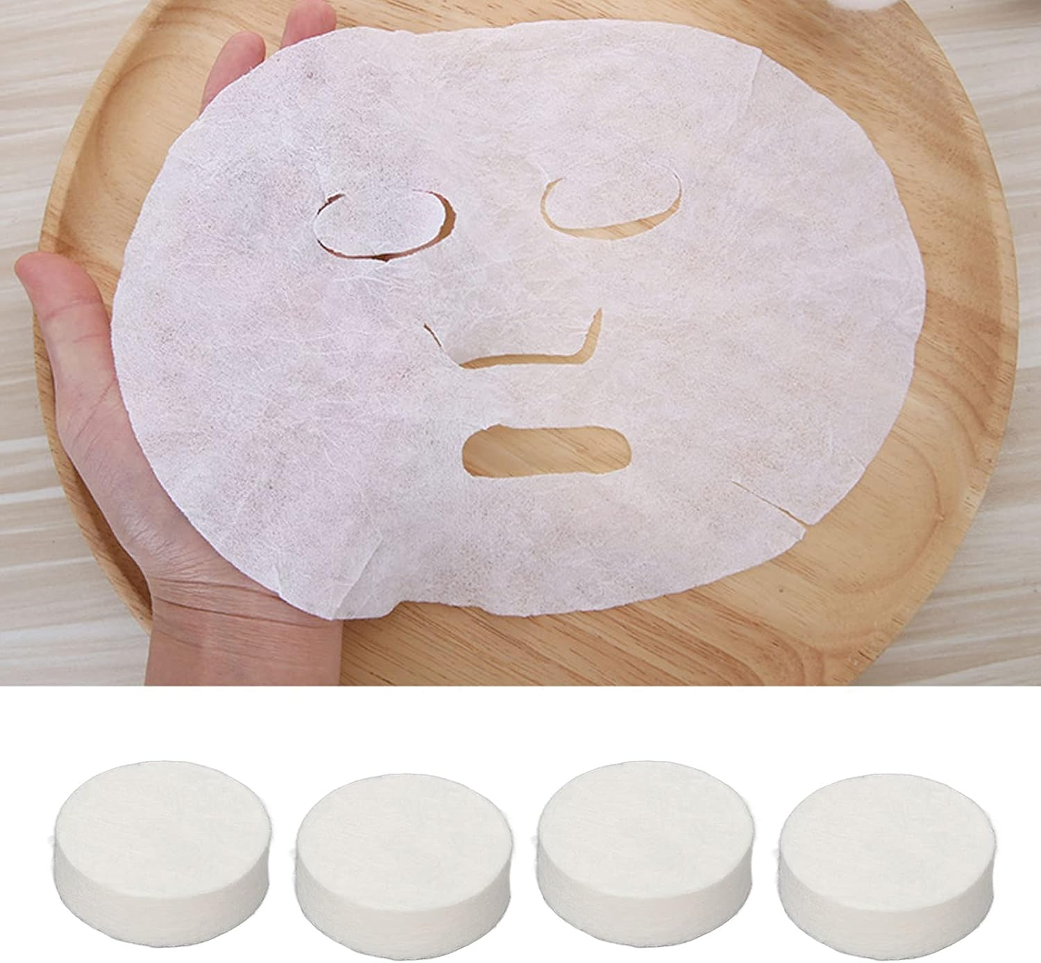 20 Pcs Compressed Facial Mask, Ultra Thin Beauty DIY Disposable Mask Sheet, Skin Face Care Masque Mask Home DIY, Highly Effective Moisturizing image number 3