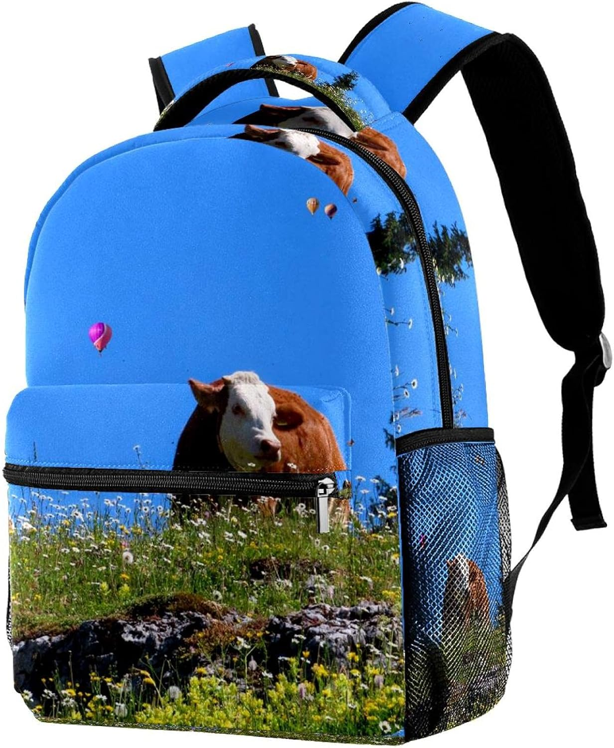 Nature Landscape Mountains Cow Alm Backpack Students Shoulder Bags Travel Bag College School Tote Backpacks image number 3
