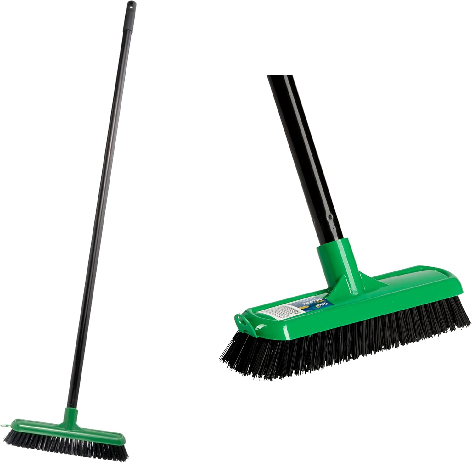 Oates Compact Deck Scrub Brush | Pack of 1 | for Tough Outdoor Scrubbing Tasks | Durable, Weather-Resistant Handle | Long, Powder-Coated Handle | Compact for Easy Storage |